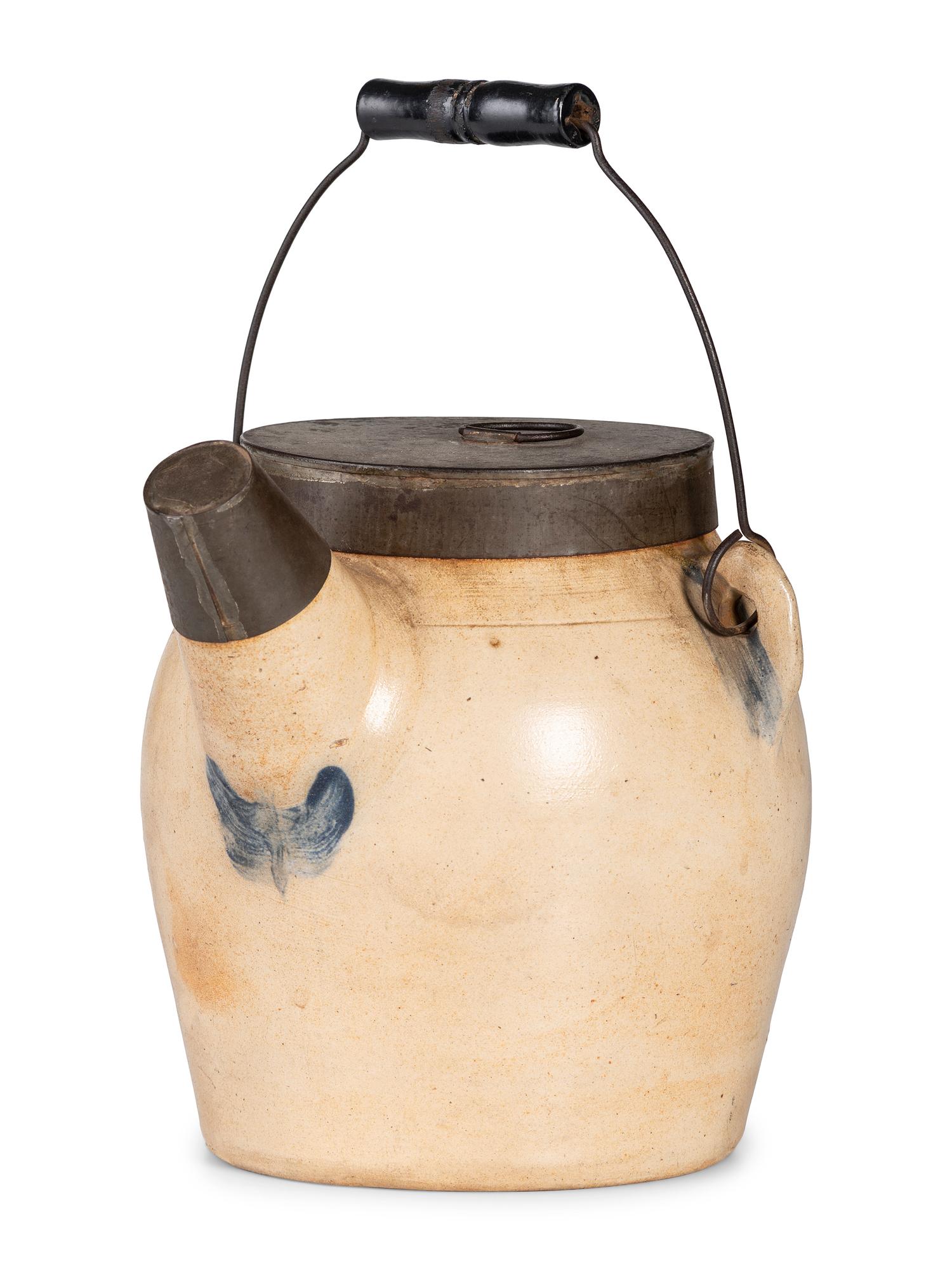 An F.H. Cowden Cobalt Decorated Stoneware Batter Jug