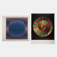 Purple and Blues and Kraft und Natur (a pair of prints)