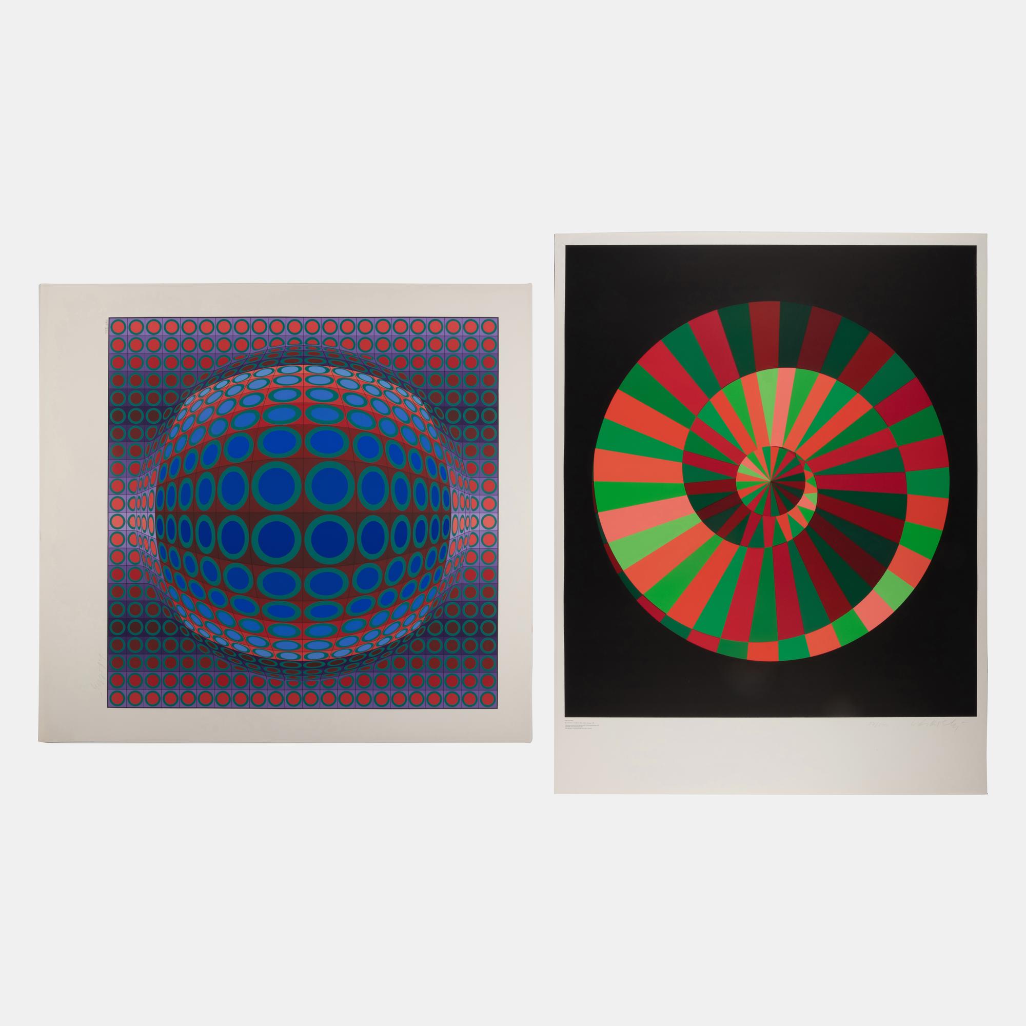 Purple and Blues and Kraft und Natur (a pair of prints)
