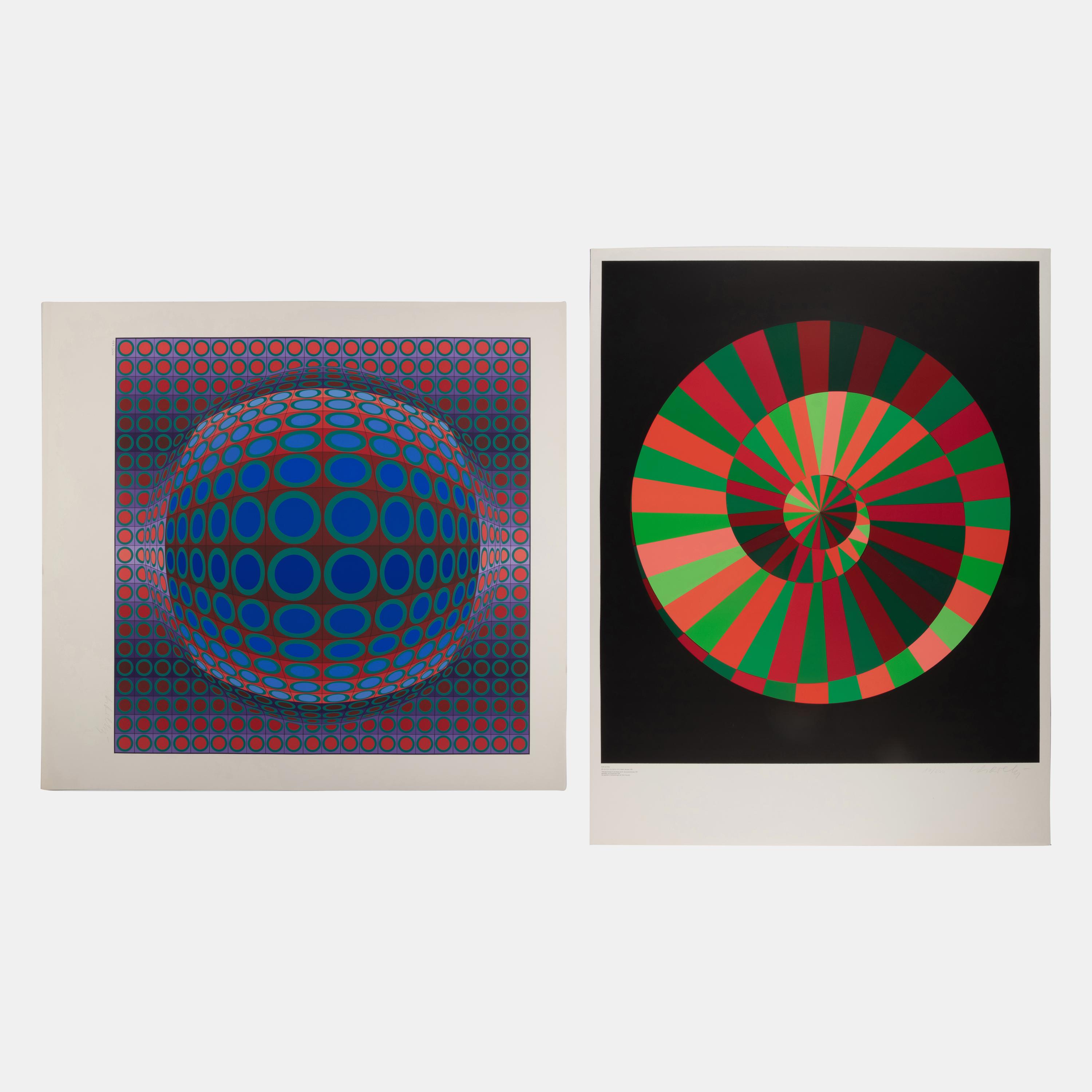 Purple and Blues and Kraft und Natur (a pair of prints)