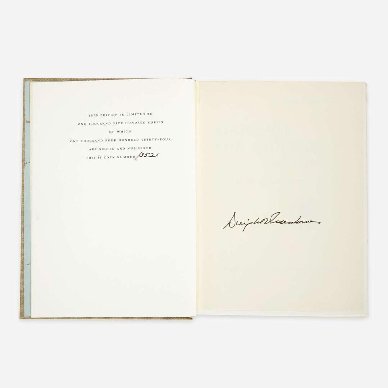 [Americana] Eisenhower, Dwight D. Signed and Inscribed Edition of "The White House Years"