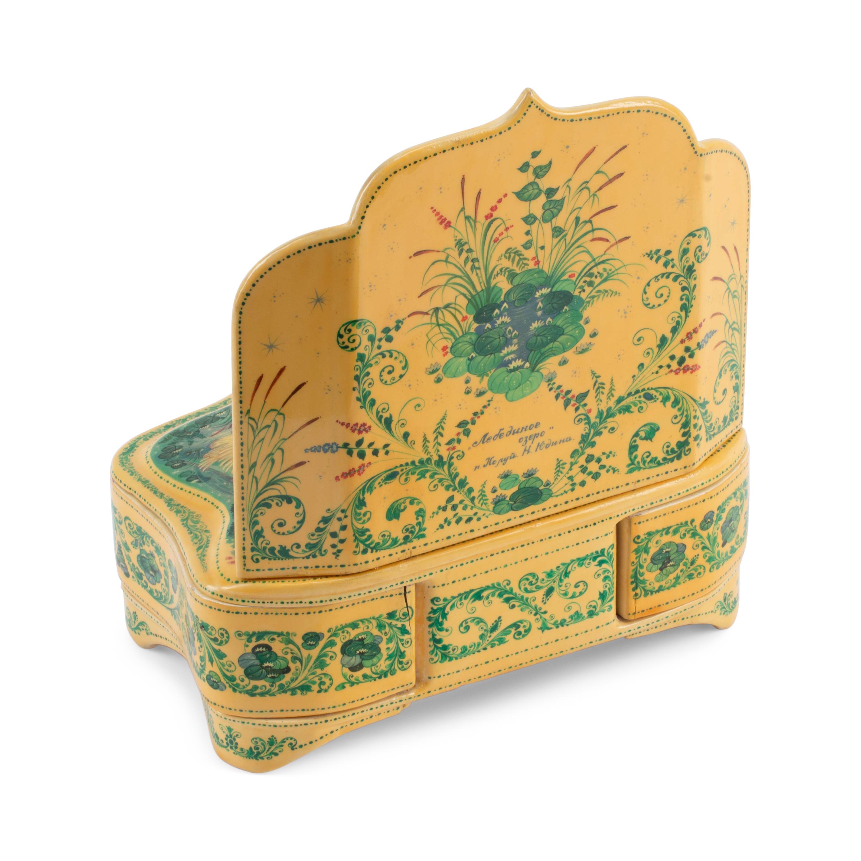A Russian Lacquer Dressing Table Box