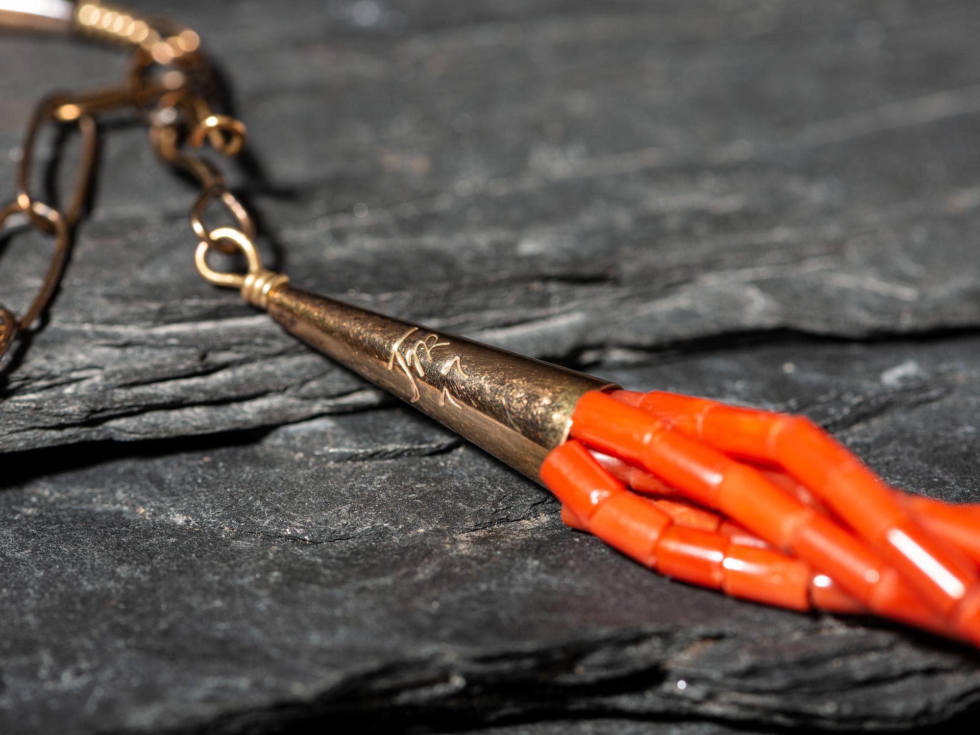 Seven-strand Coral Necklace, with Gold Accents, 1977