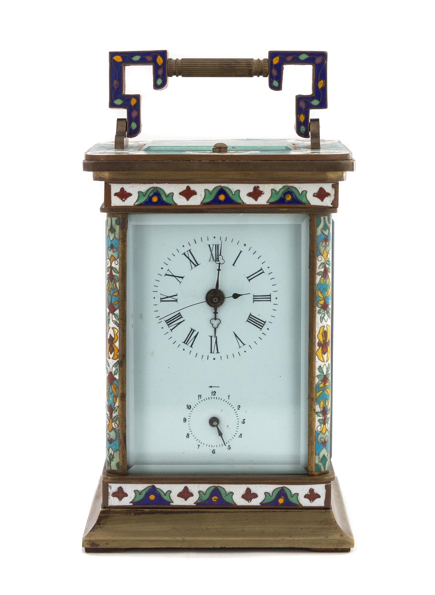 A Chinese Cloisonne Carriage Clock Height 6 3/4 inches. — 20TH CENTURY