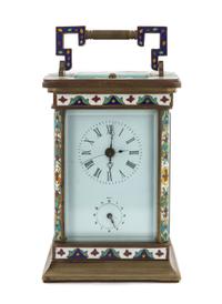 A Chinese Cloisonne Carriage Clock Height 6 3/4 inches. — 20TH CENTURY
