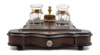 An English Burlwood Standish — LATE 19TH CENTURY