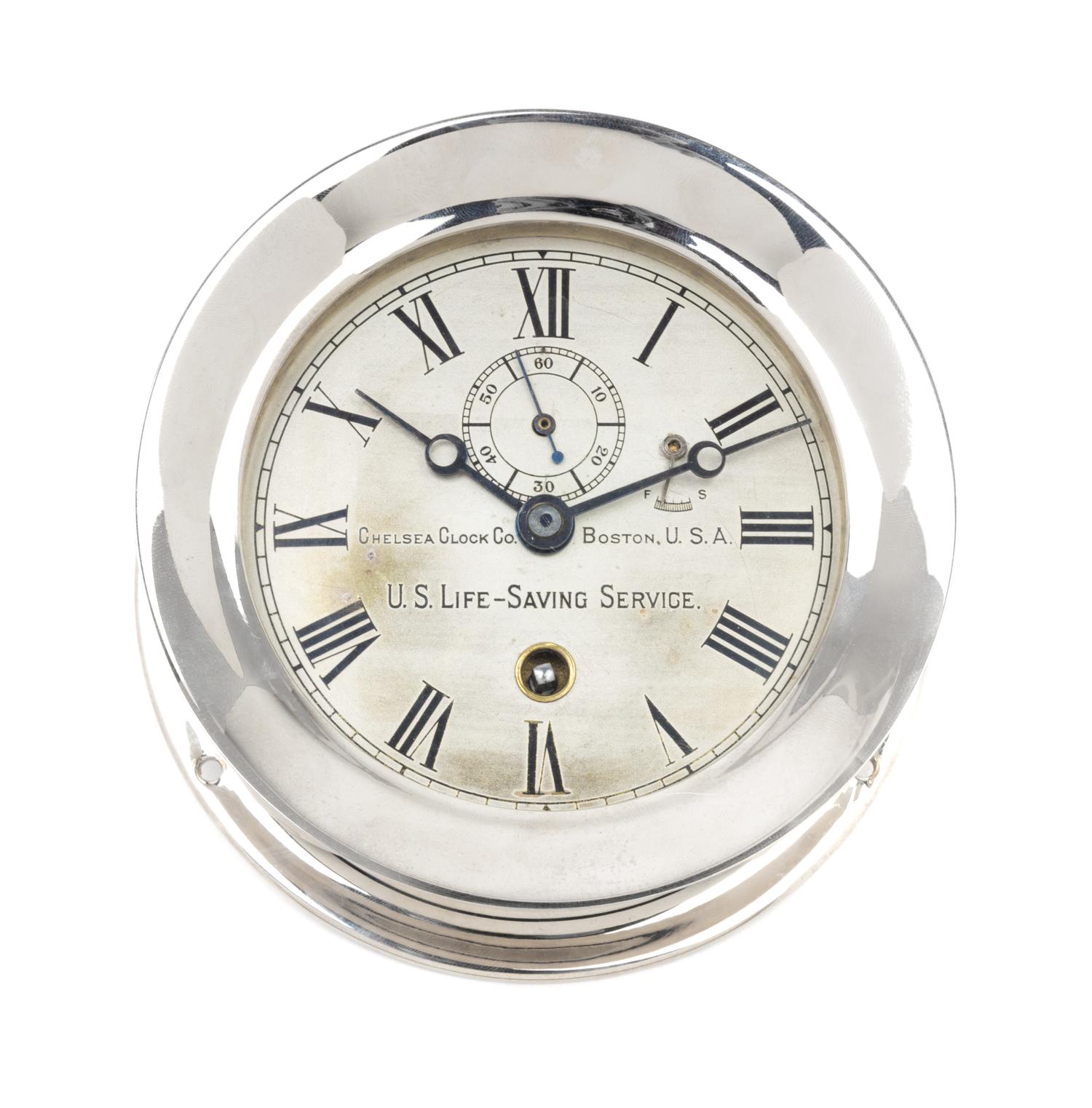 A Chelsea U.S. Life Saving Service Ship's Clock Diameter 5 3/8 inches. — EARLY 20TH CENTURY
