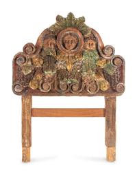 A Continental Polychrome Transom Ornament