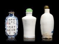 Three Chinese Porcelain Snuff Bottles