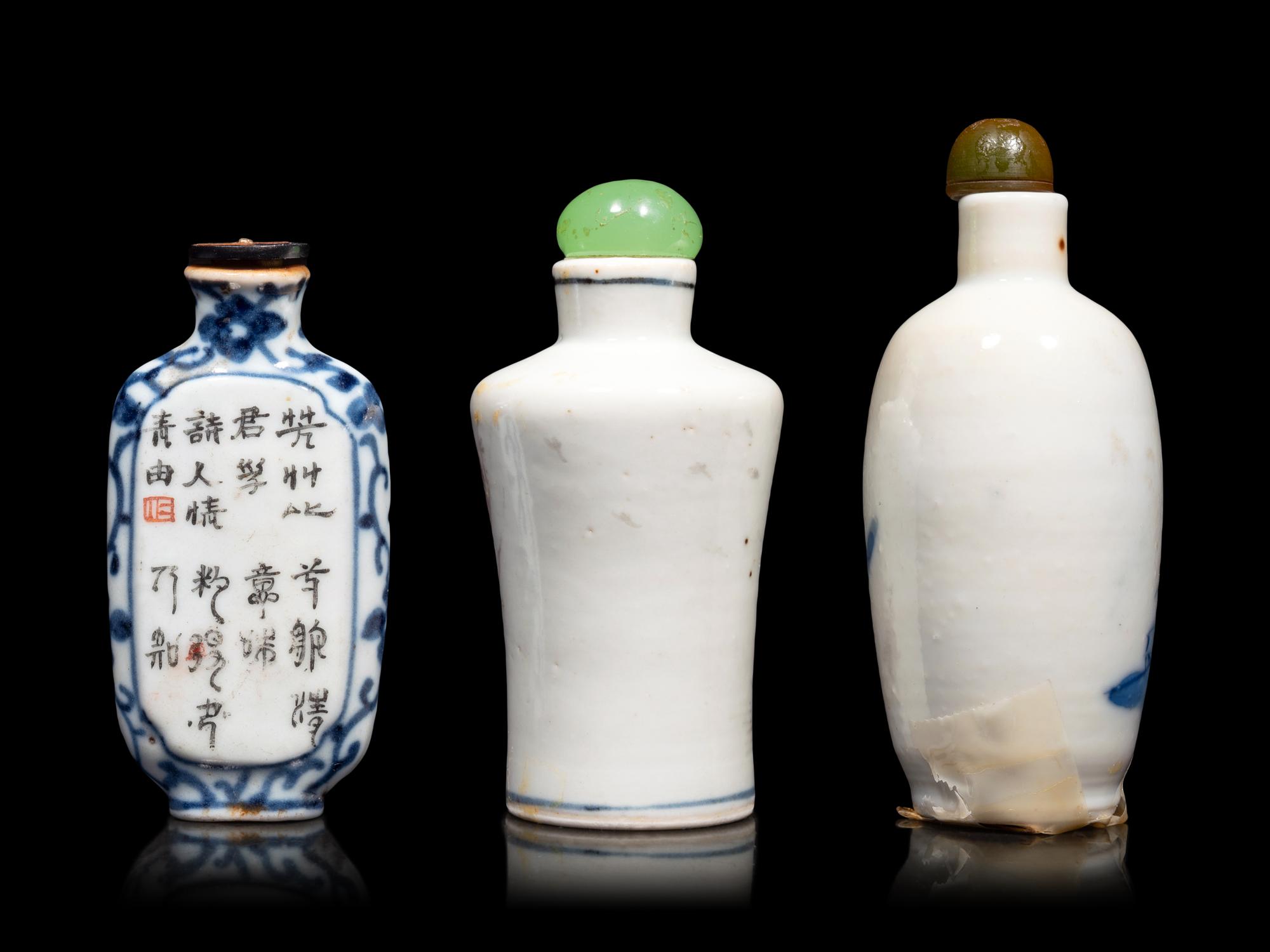 Three Chinese Porcelain Snuff Bottles