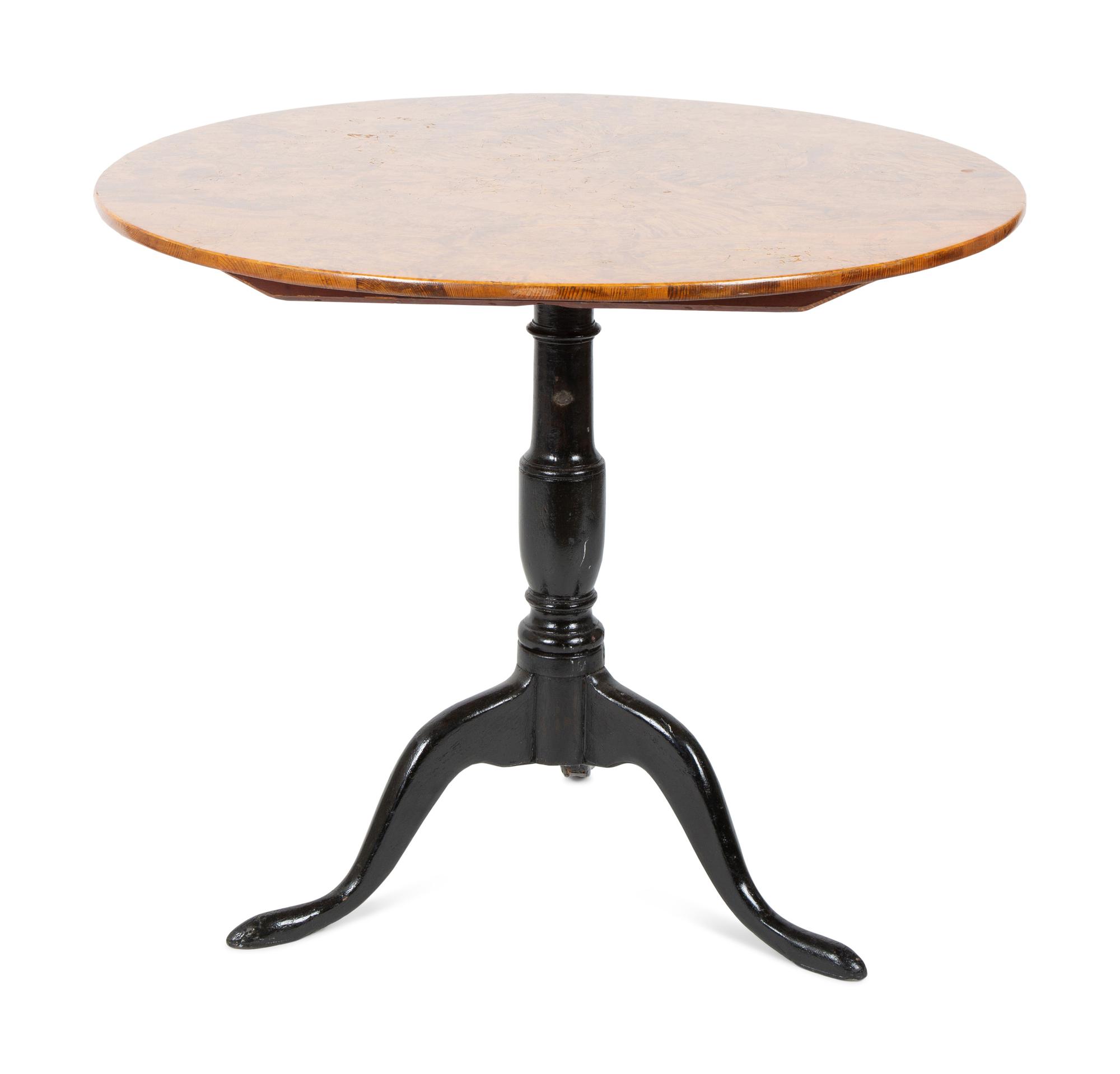 A George I Style Burlwood Tilt-Top Tea Table — 18TH/19TH CENTURY