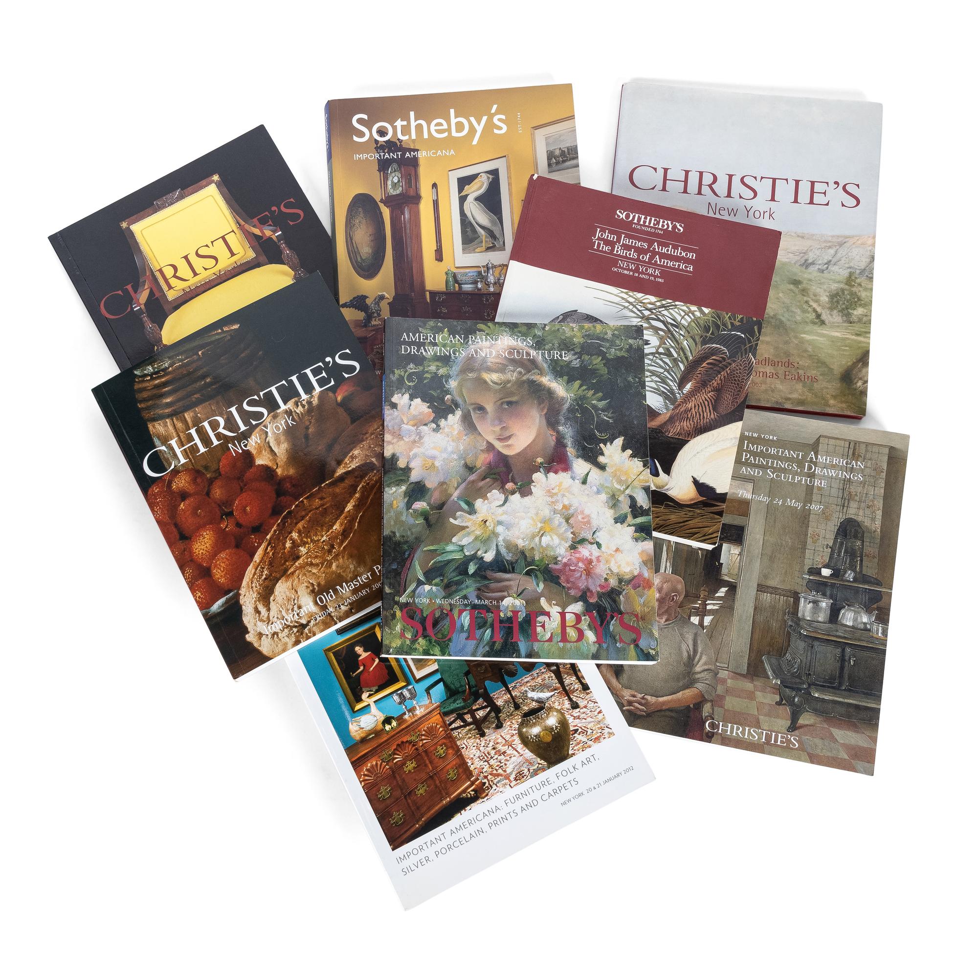 [AMERICAN PAINTINGS, DRAWINGS & SCULPTURE] A Group of Reference Works and Auction Catalogues about American Paintings, Drawings, Furniture and Decorative Arts