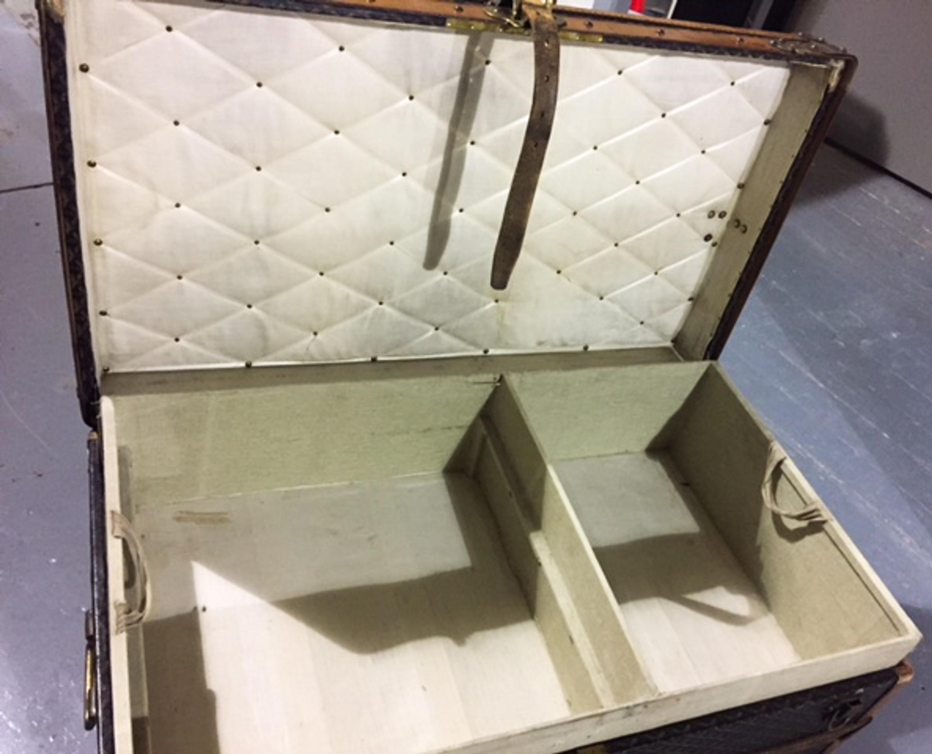 A Malles Goyard Flat Top Steamer Trunk, 35.5" x 22.5" x 20.75",