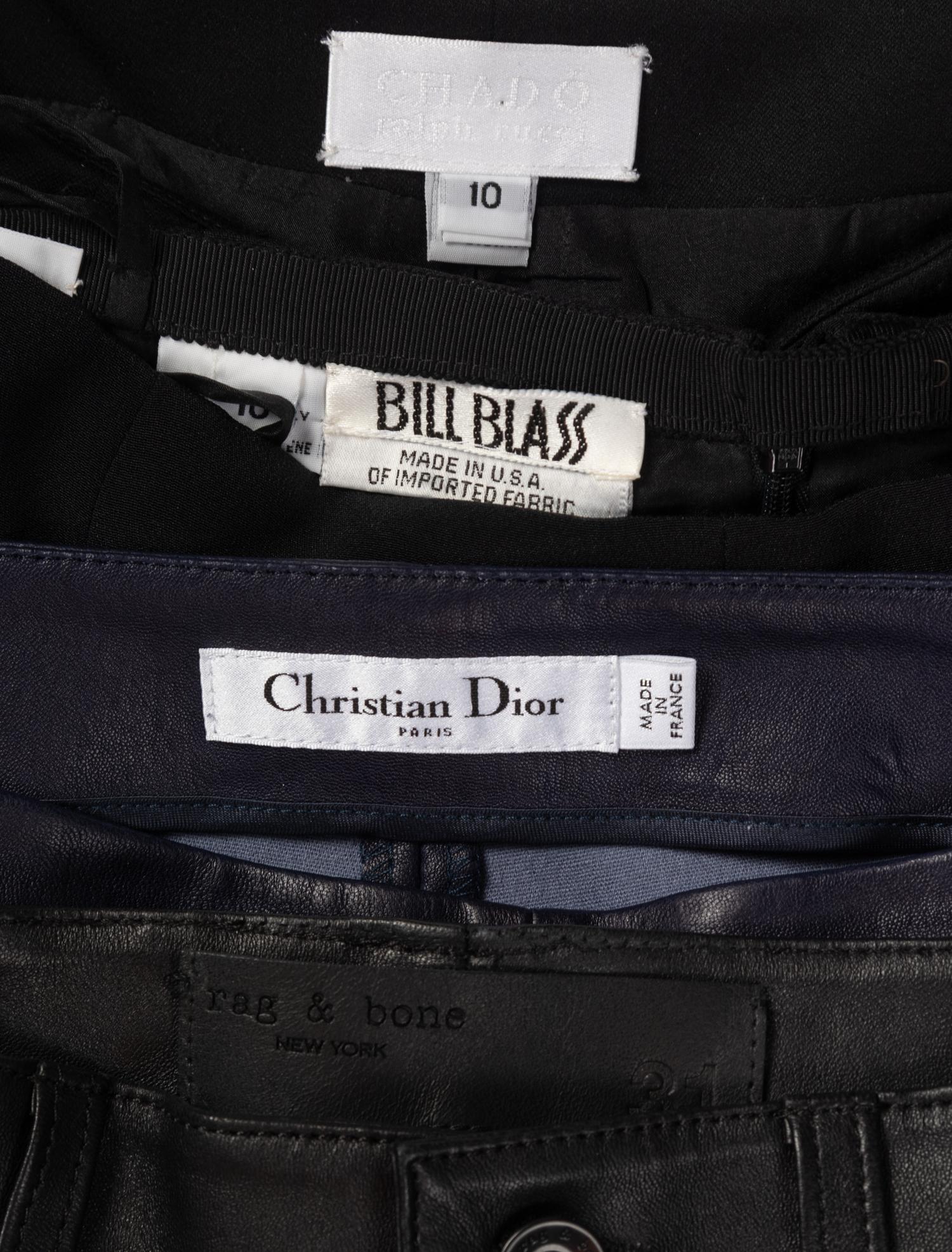 Eight Pairs of Designer Pants: One Rag and Bone, Five Ralph Rucci, One Bill Blass, and One Christian Dior
