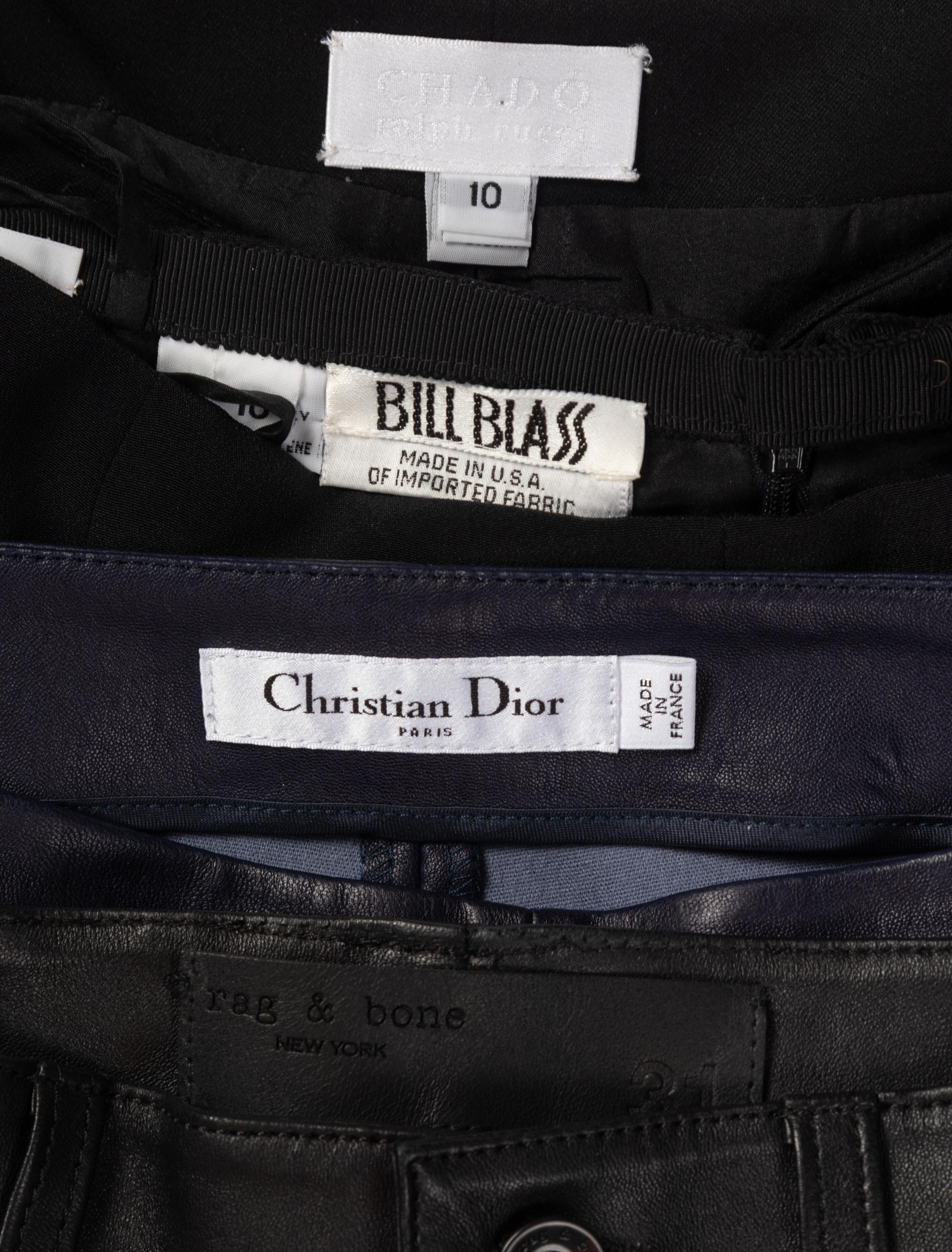 Eight Pairs of Designer Pants: One Rag and Bone, Five Ralph Rucci, One Bill Blass, and One Christian Dior