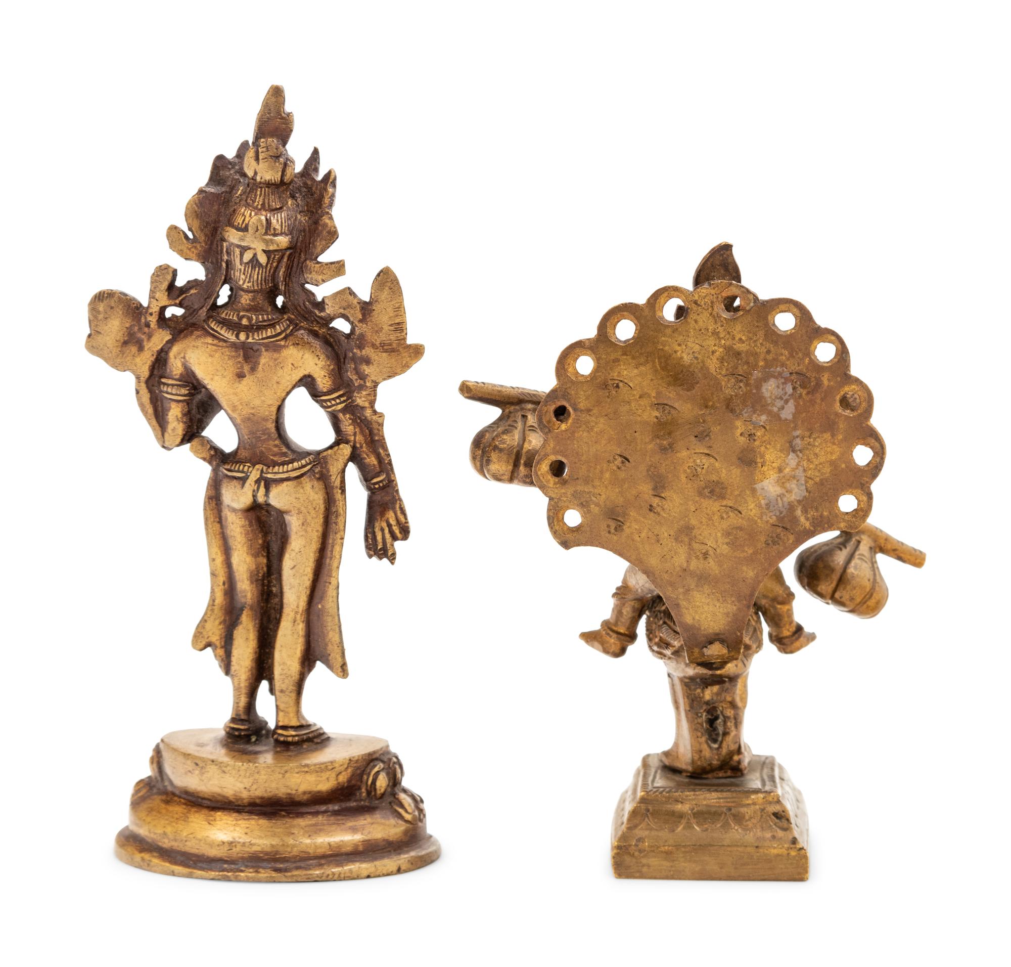 Two Himalayan Gilt Bronze Figures