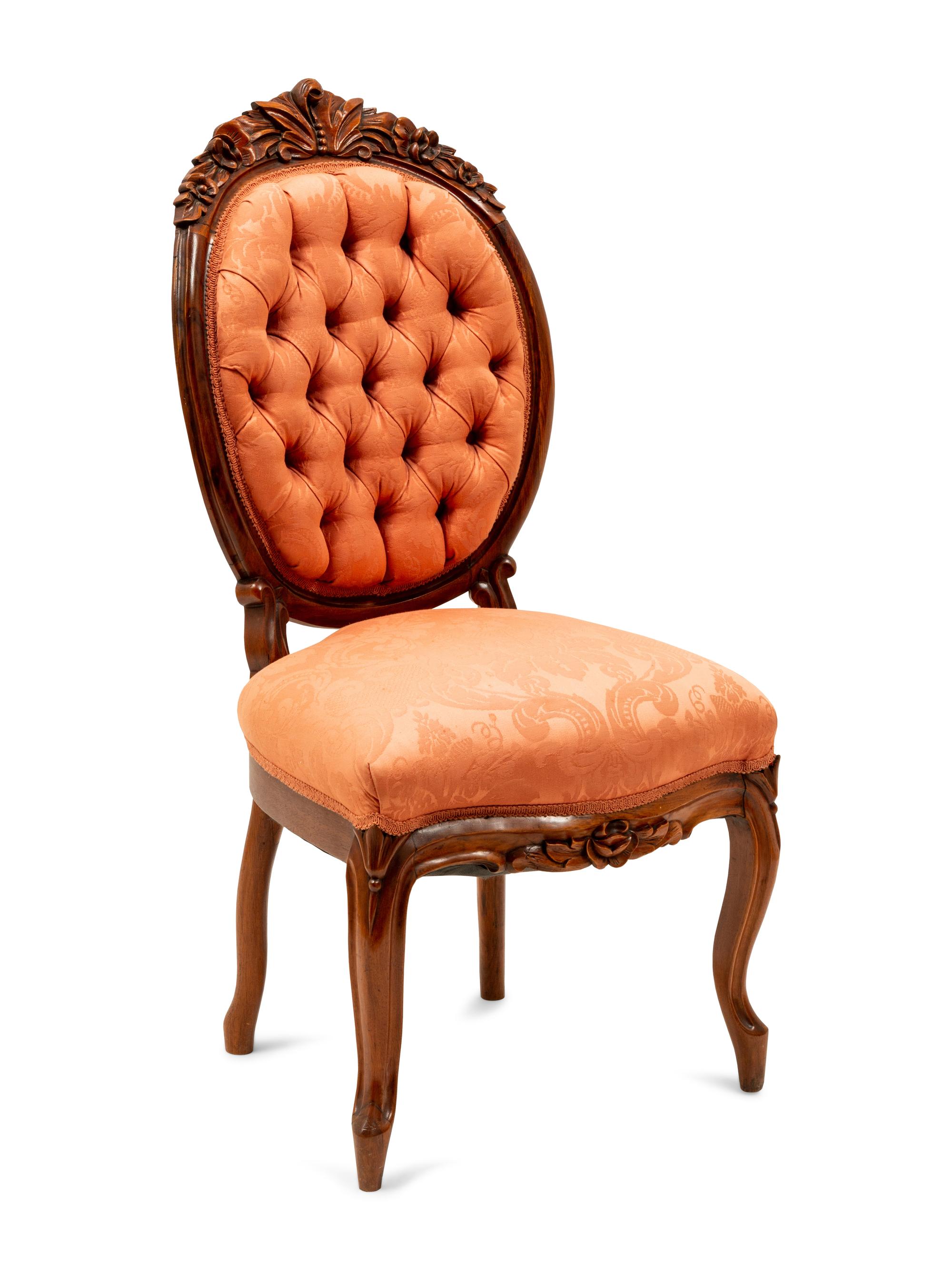 A Pair of Rococo Revival Mahogany Side Chairs