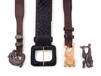 Three Belts and One Buckle: Two Keiselstein-Cord Belts and One Buckle, and One Gucci Belt, 1990s