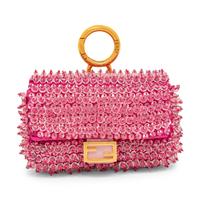 FENDI, BEADED PINK NANO BAGUETTE BAG