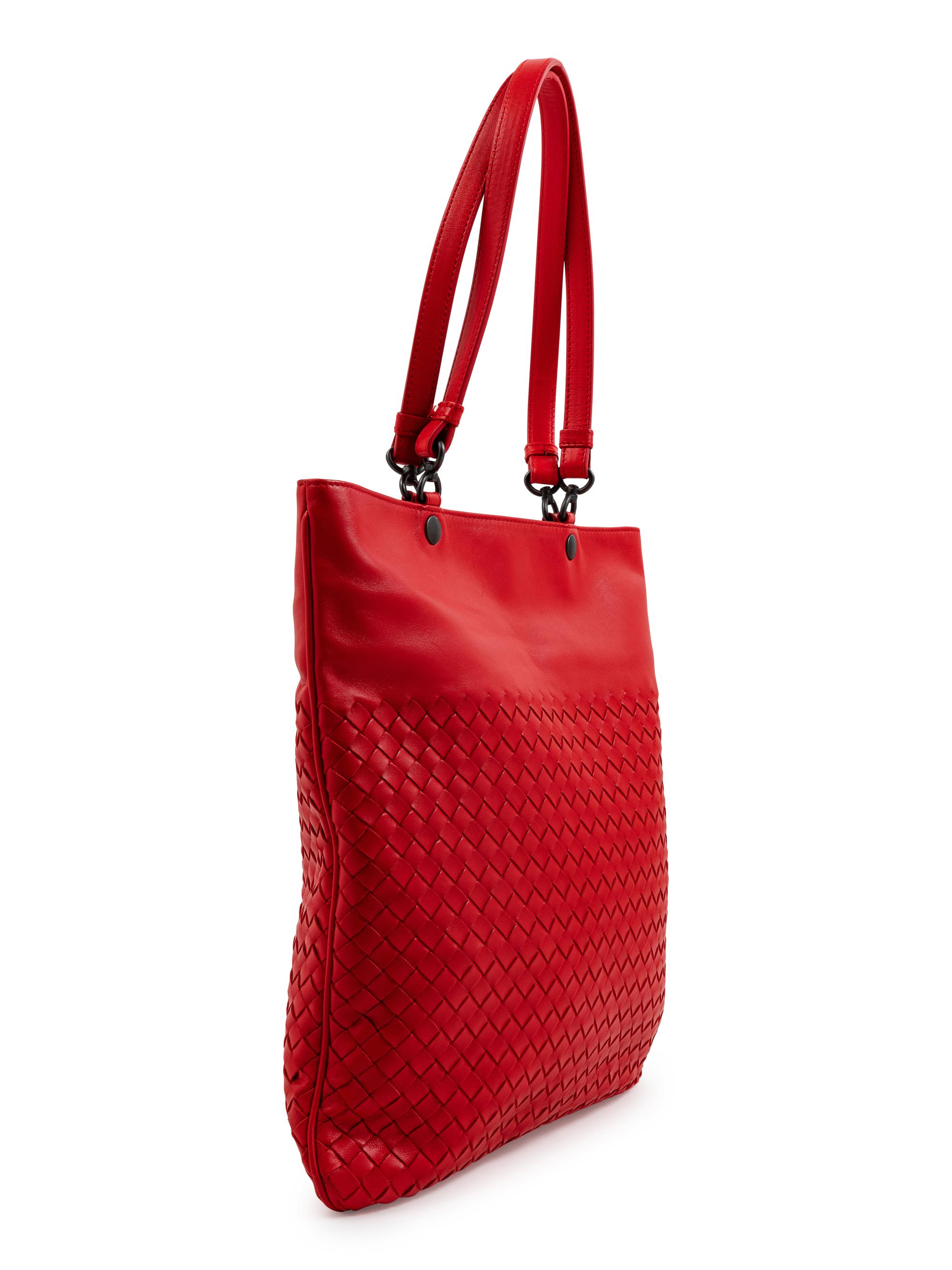 A Bottega Veneta Red Intrecciato Bag