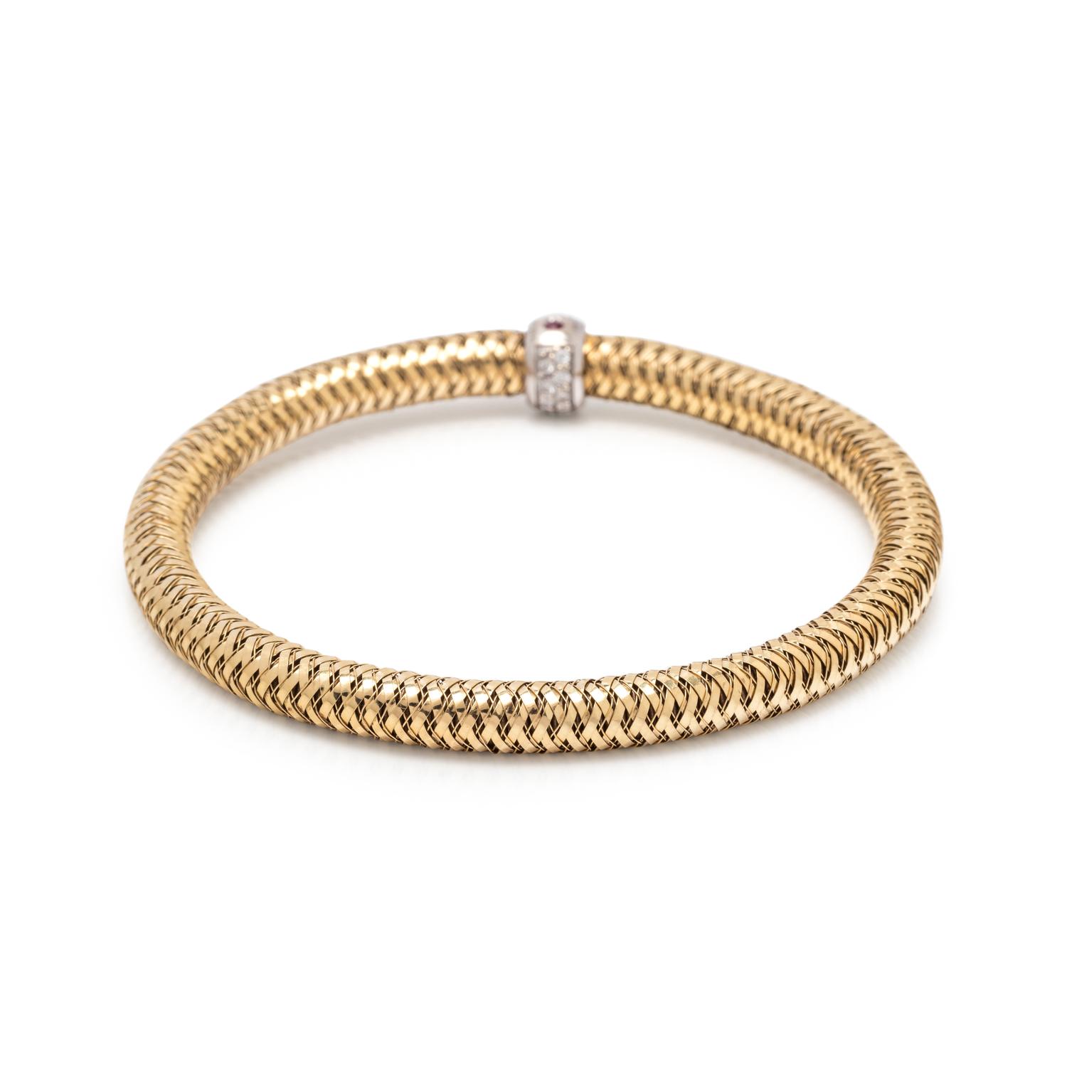 ROBERTO COIN, YELLOW GOLD AND DIAMOND 'PRIMAVERA' BRACELET