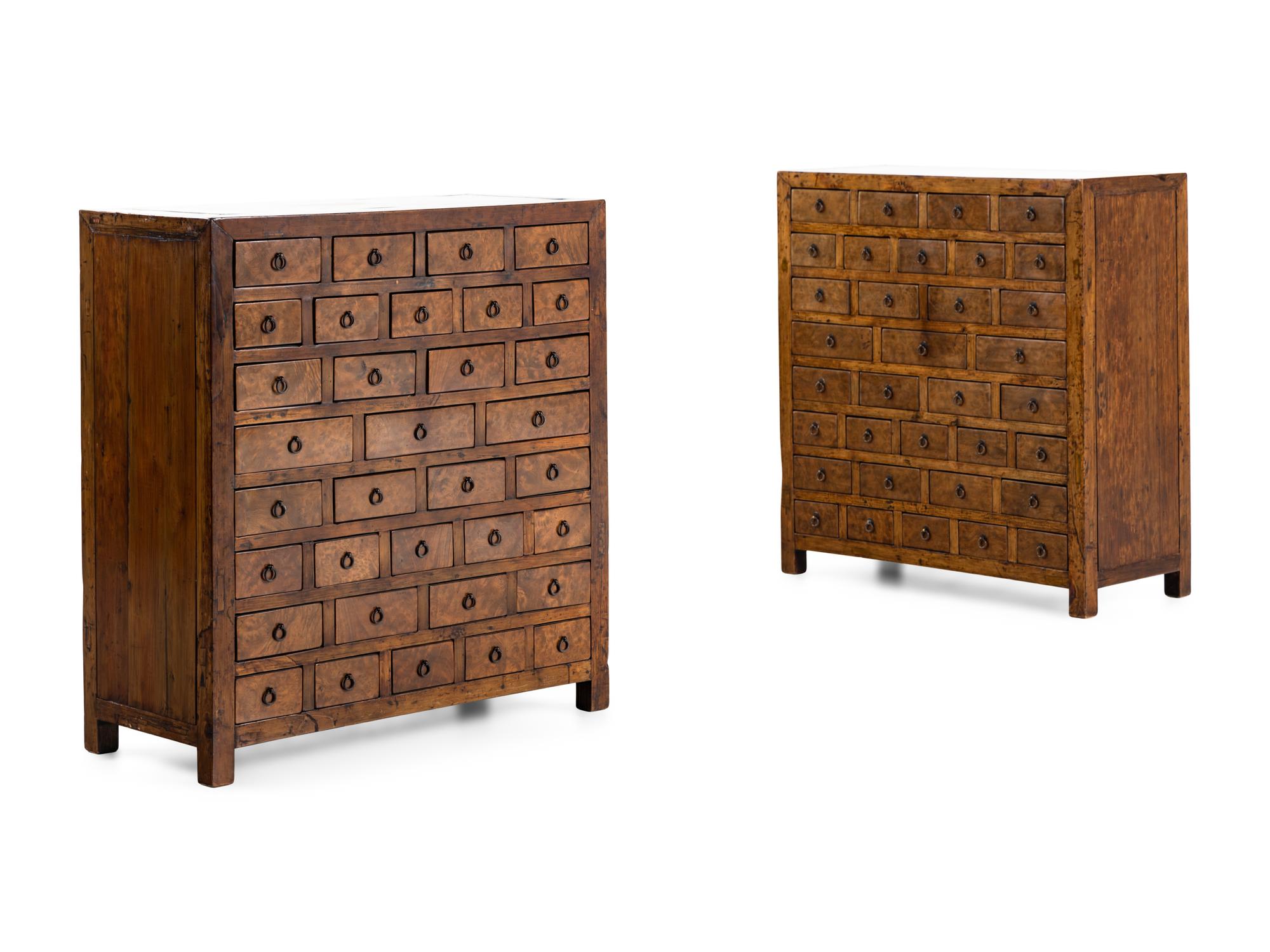 A Pair of Chinese Apothecary Chests of Drawers
