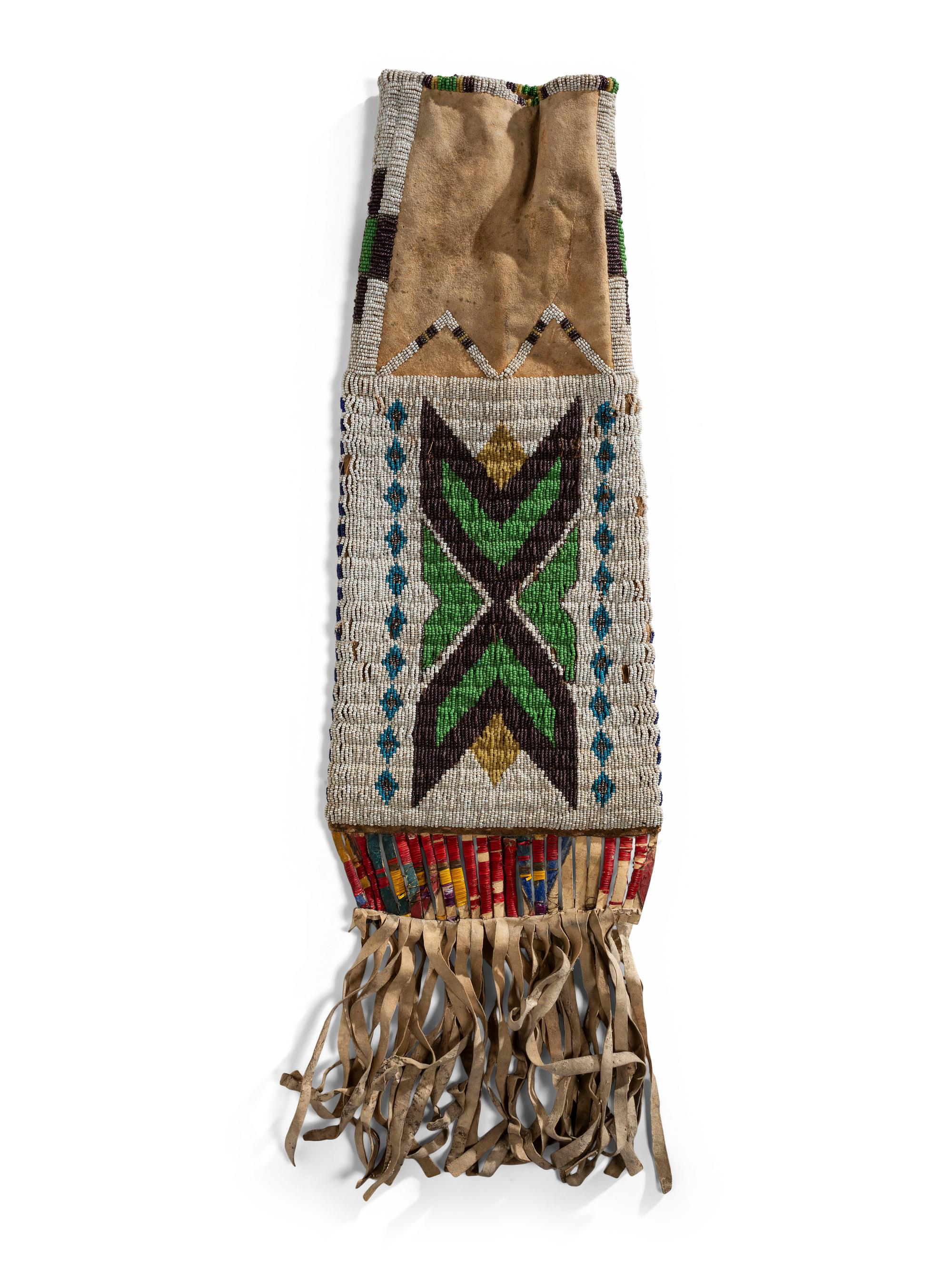 Sioux Beaded Hide Tobacco Bag