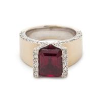 RUBELLITE TOURMALINE AND DIAMOND RING