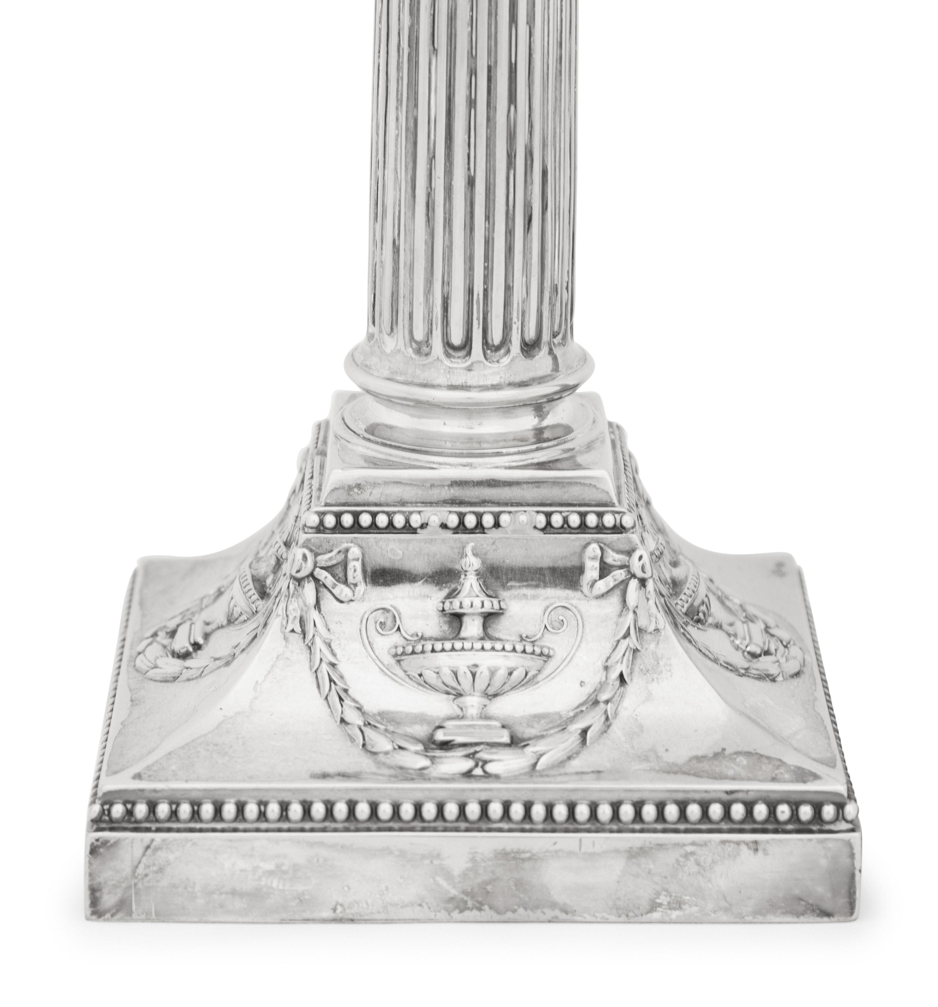 A Pair of Victorian Silver-Plate Candlesticks