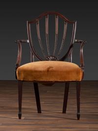 A Federal Carved Mahogany Open Armchair
