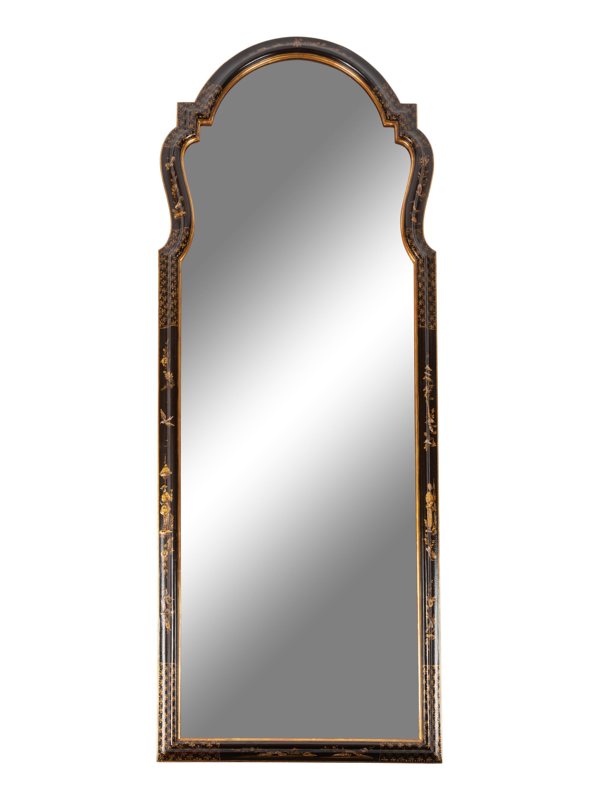 A Pair of Georgian Style Japanned Pier Mirrors