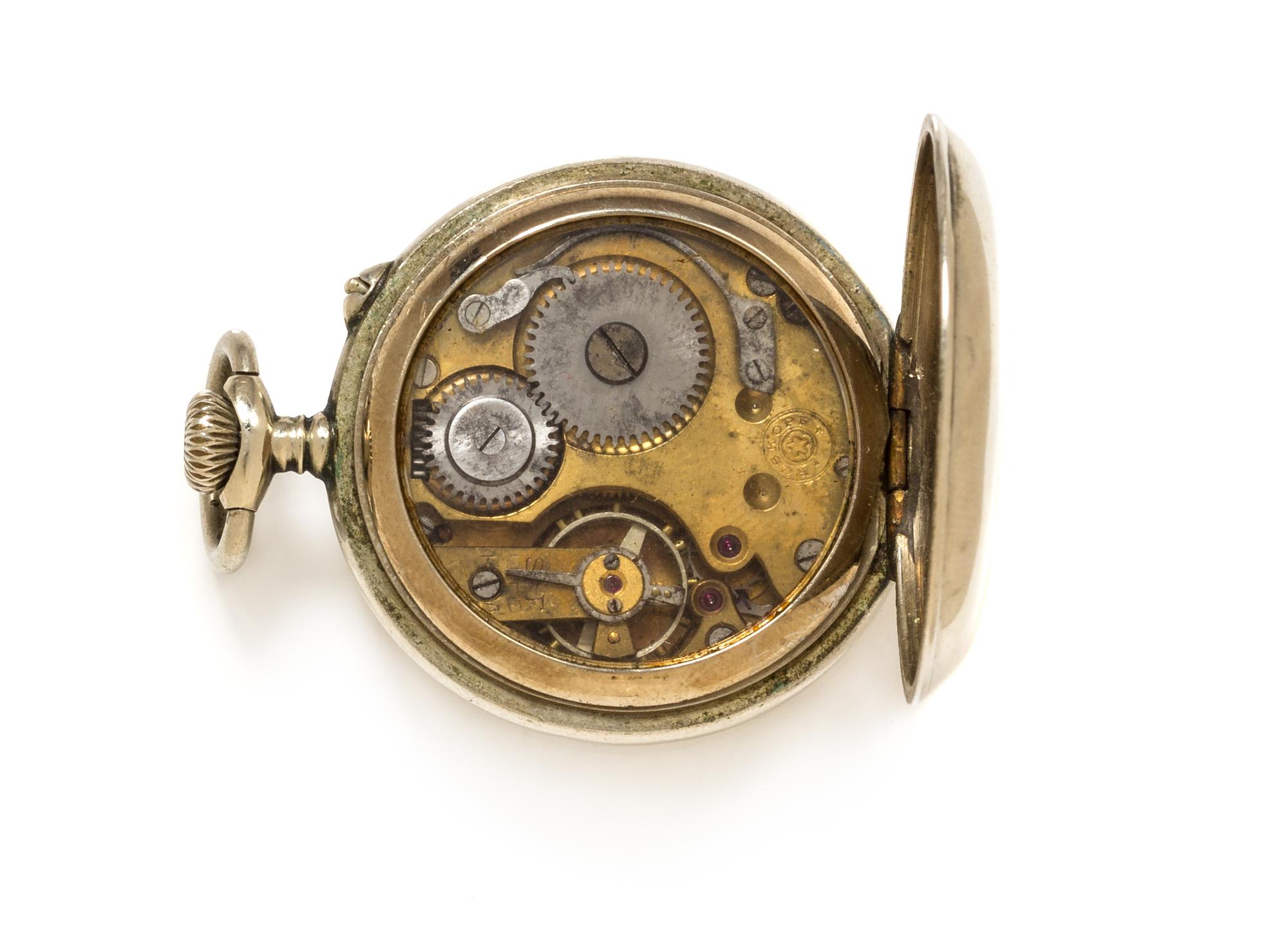 A Silver Open Face Pocket Watch with Stand, Roskopf for Cuervo Y Sobrinos, Circa 1920, 29.70 dwts.