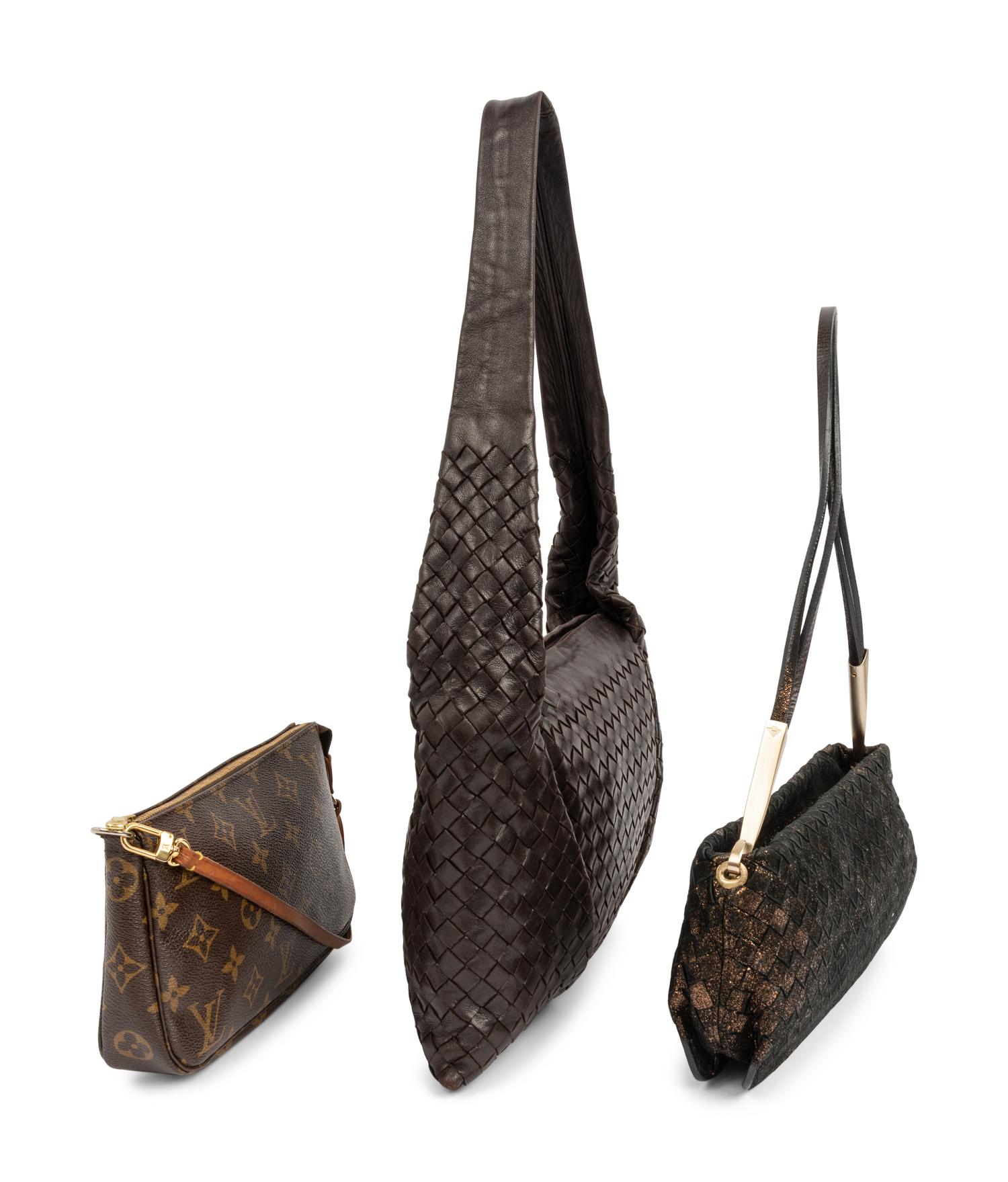 Three Designer Bags: Two Bottega Veneta, One Louis Vuitton, 1980-90s