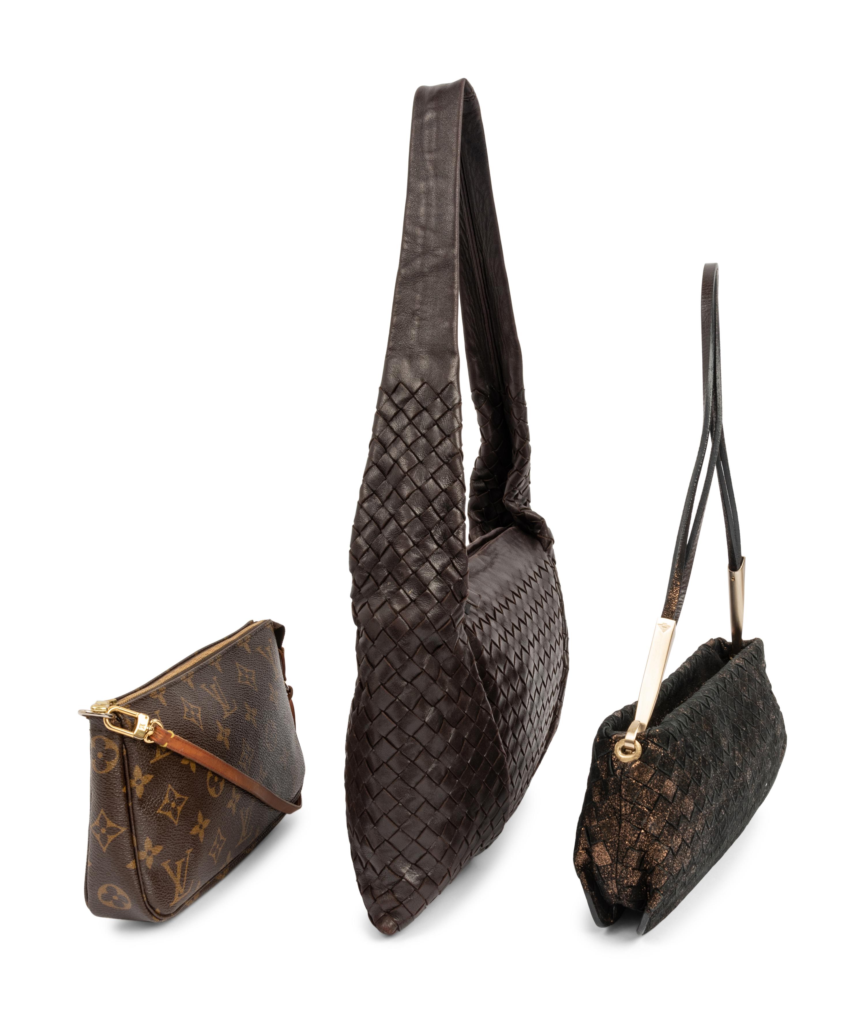 Three Designer Bags: Two Bottega Veneta, One Louis Vuitton, 1980-90s