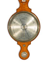 An English Satinwood Wheel Barometer