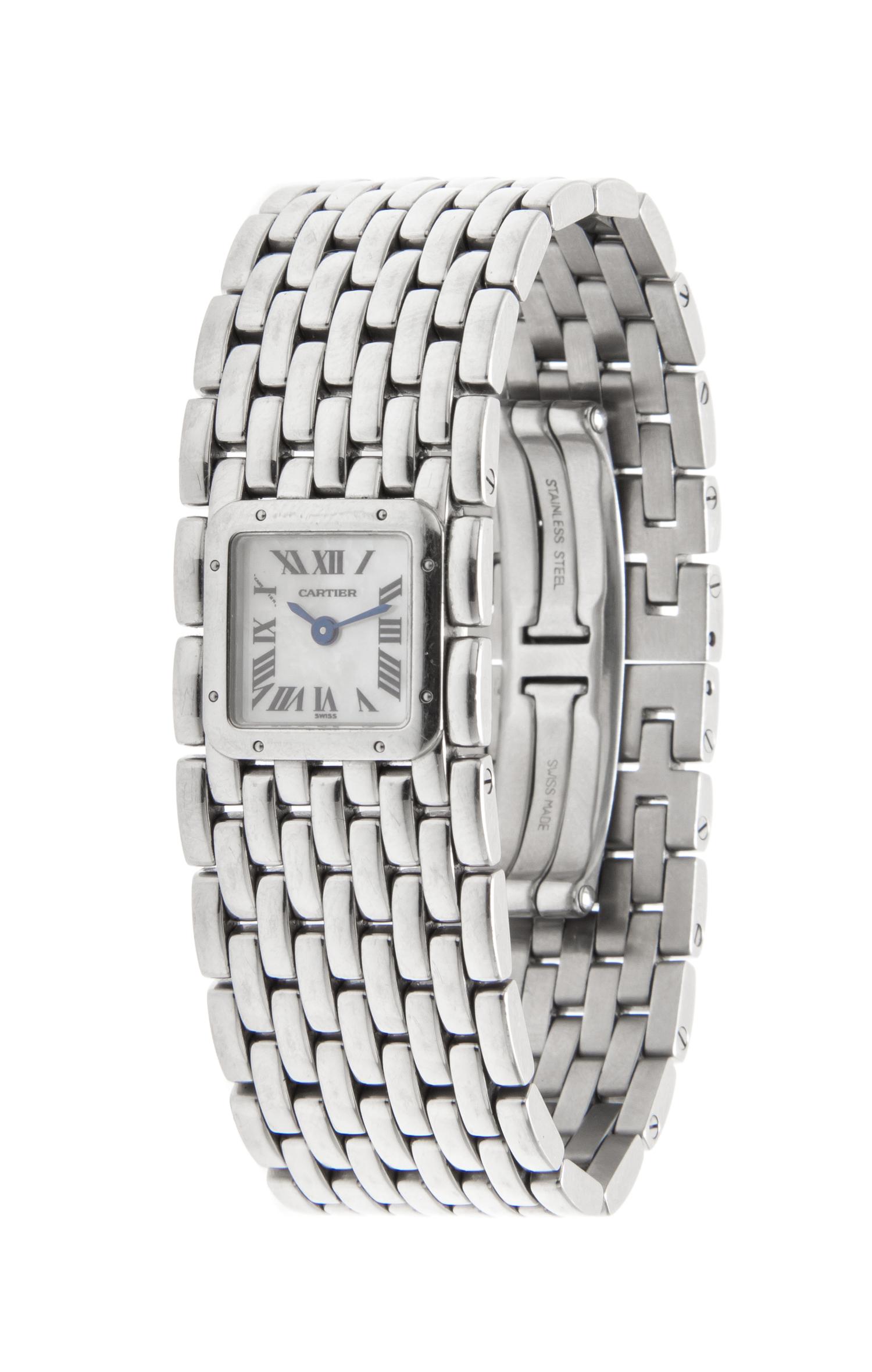 A Stainless Steel Panthère Ruban Wristwatch, Cartier,
