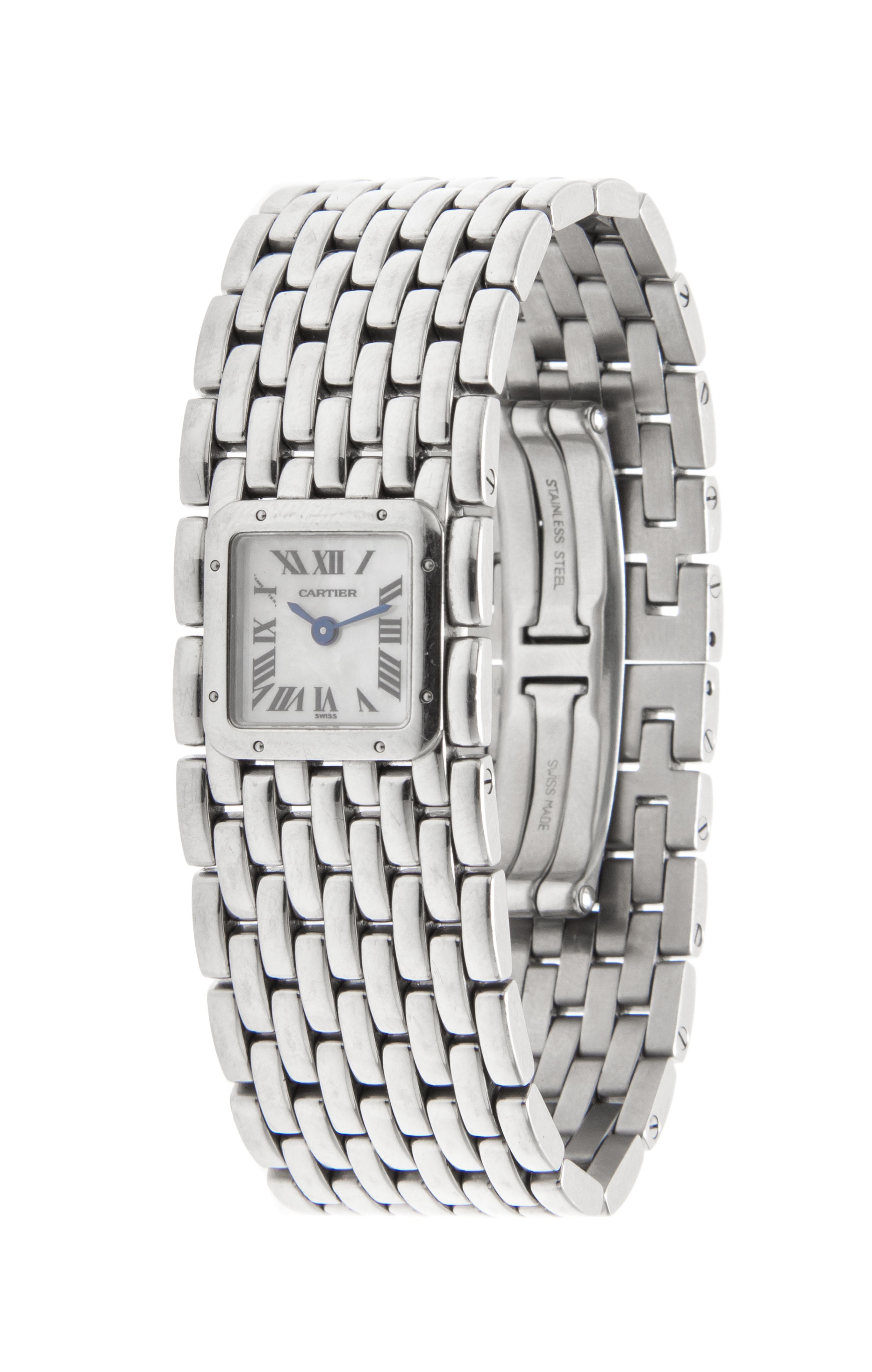 A Stainless Steel Panthère Ruban Wristwatch, Cartier,