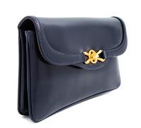 A Gucci Navy Leather Vintage Rectangular Clutch, 5.5" H x 10" W x 1" D.