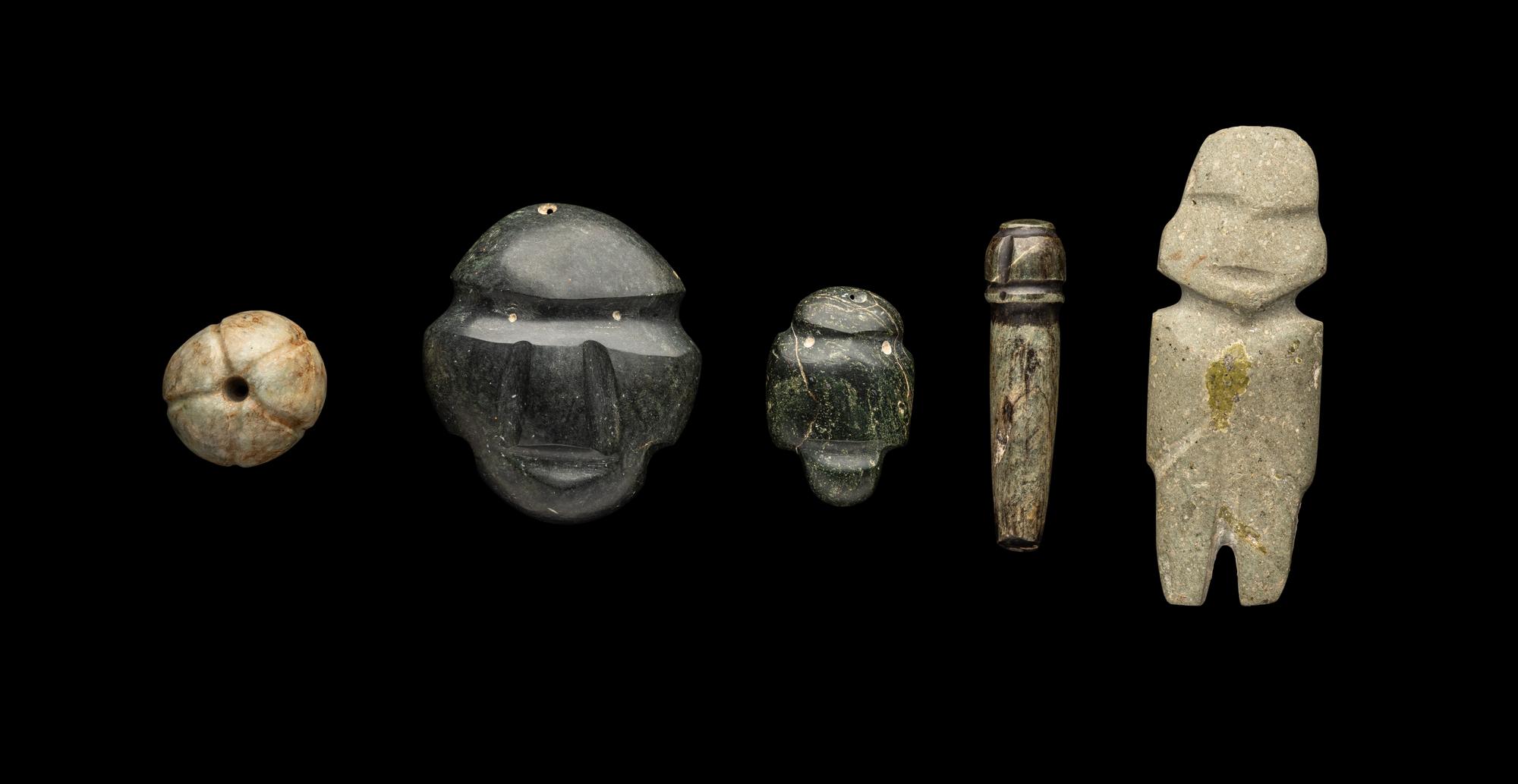 Five Mezcala Stone Objects and One Bronze Axe