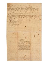 [ENSLAVEMENT & ABOLITION]. Manuscript will of Reuben Dodson bequeathing multiple enslaved persons to his wife and children. Tuscaloosa County, AL, 23 January 1860.
