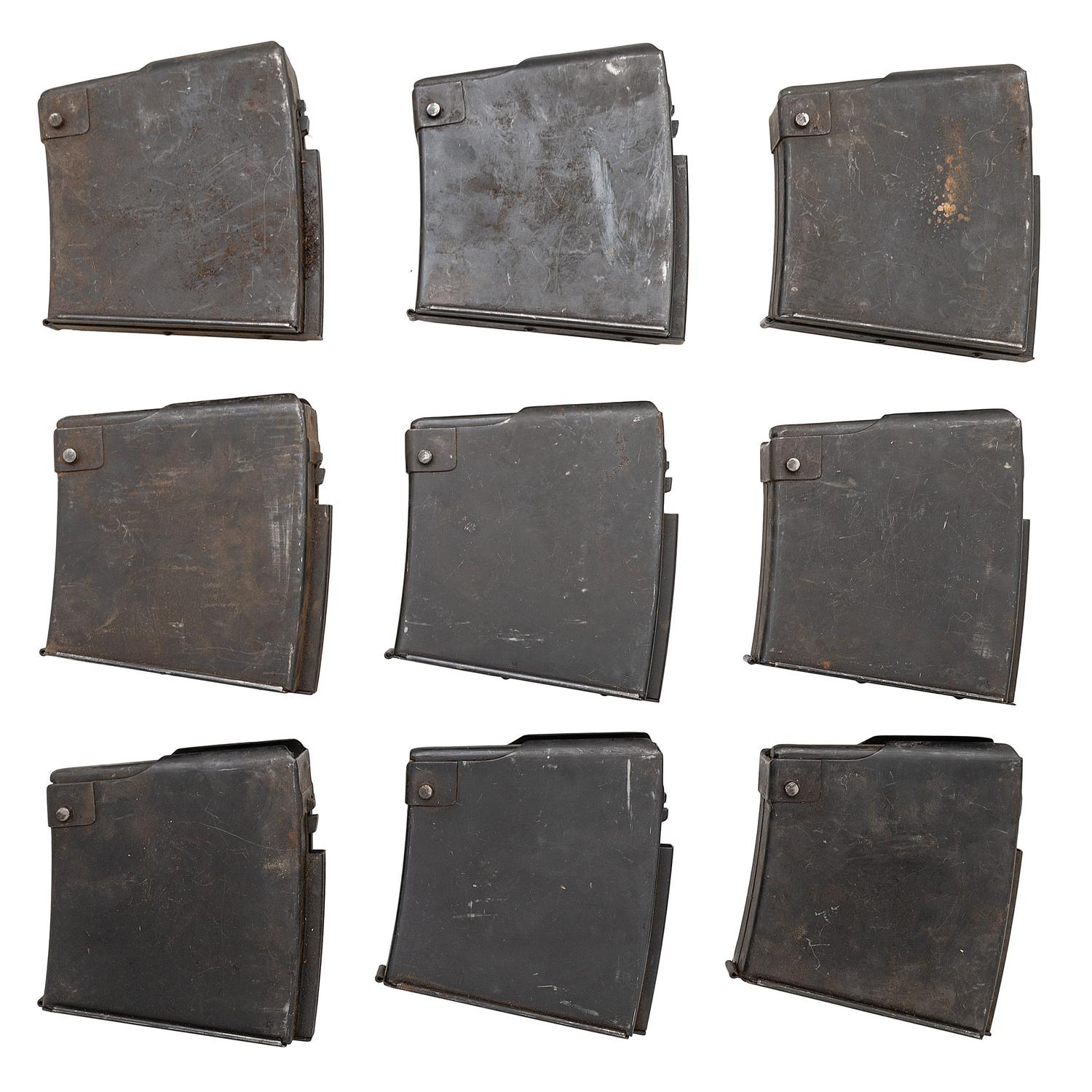 Lot of (9) Solothurn Magazines for the S18-100 and S18-154 20mm Anti-Tank Rifles