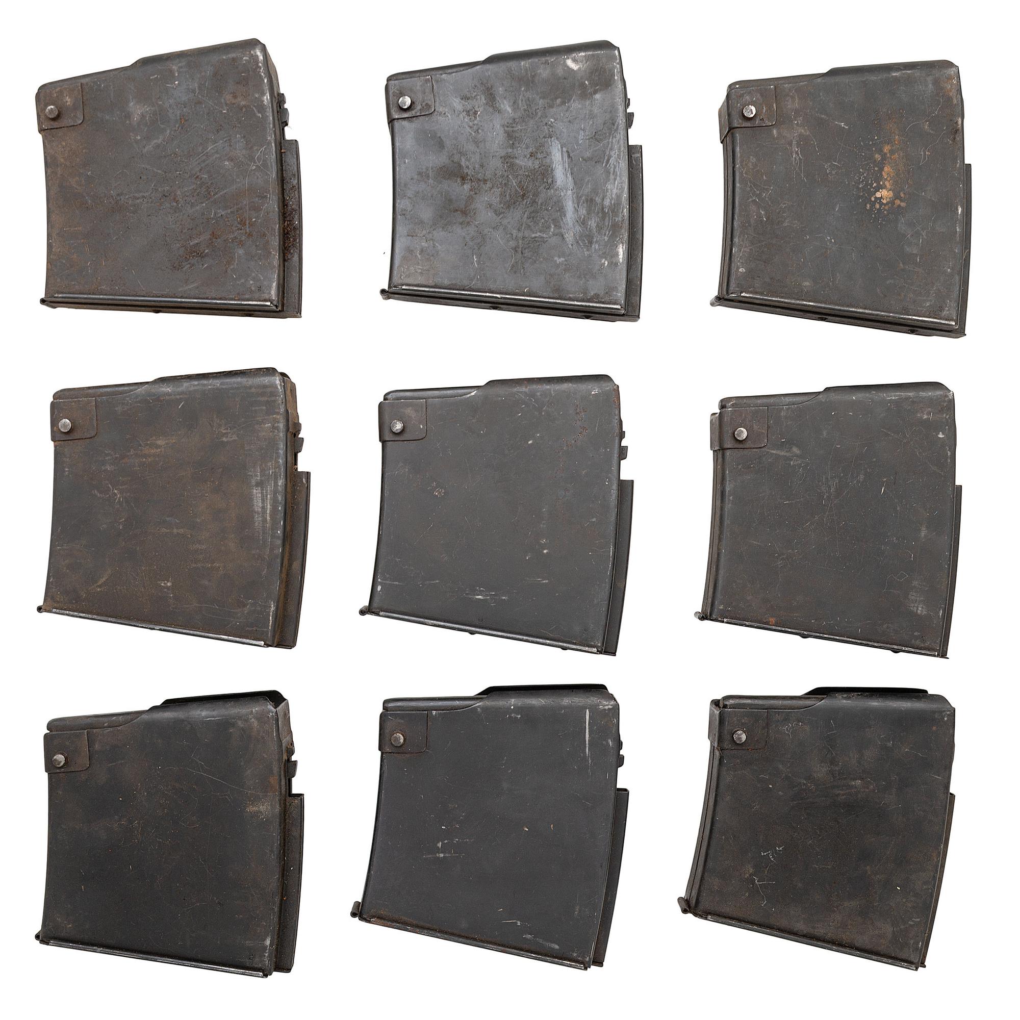 Lot of (9) Solothurn Magazines for the S18-100 and S18-154 20mm Anti-Tank Rifles