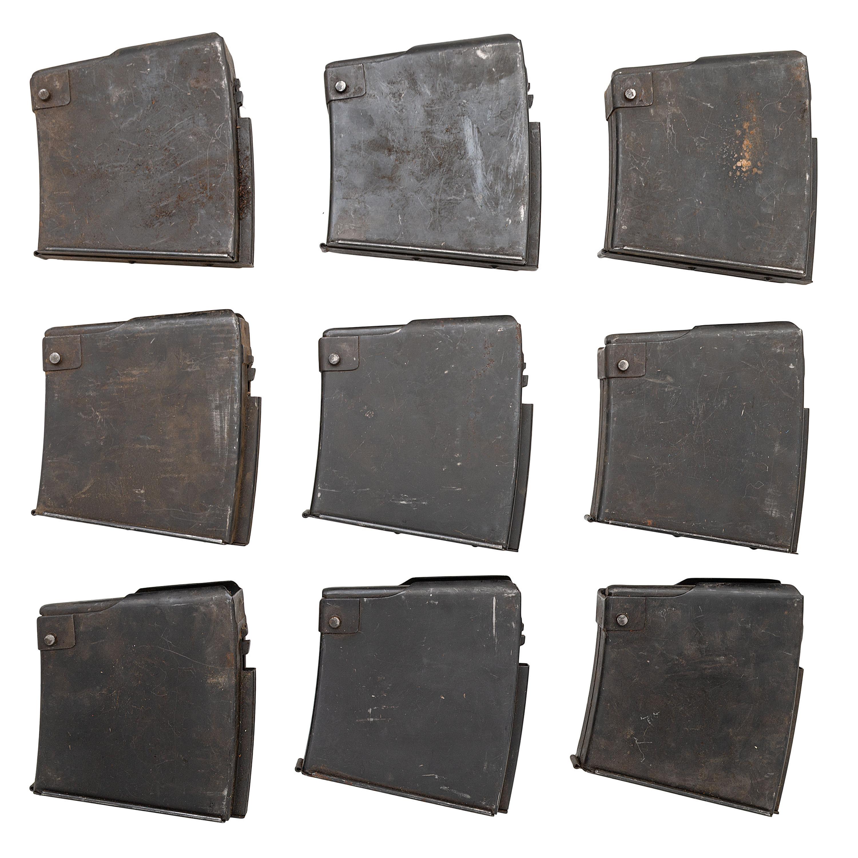Lot of (9) Solothurn Magazines for the S18-100 and S18-154 20mm Anti-Tank Rifles