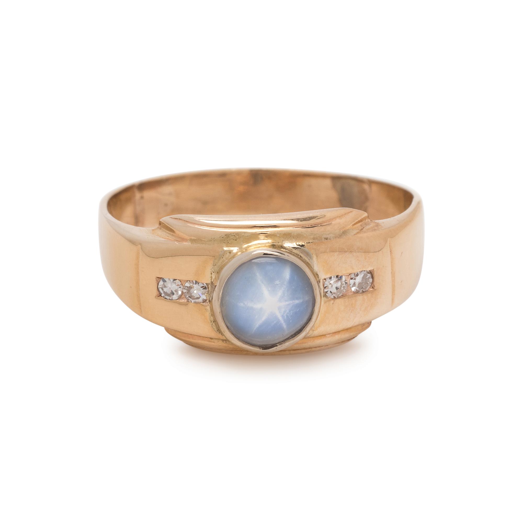 STAR SAPPHIRE AND DIAMOND RING
