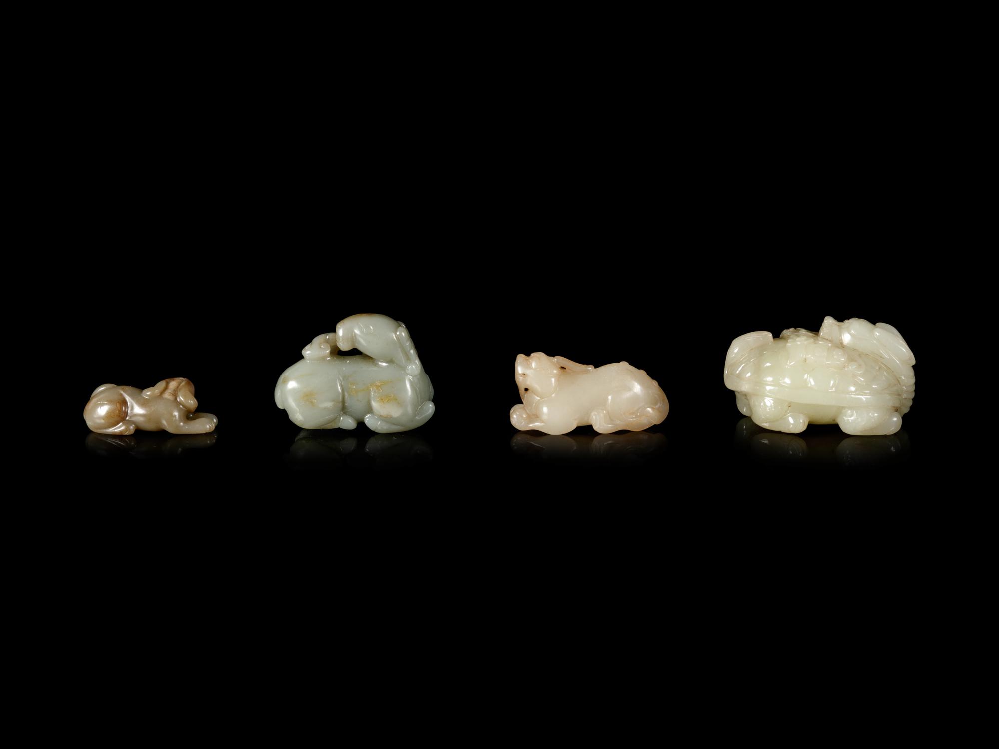 Four Chinese Jade Carvings of Animals