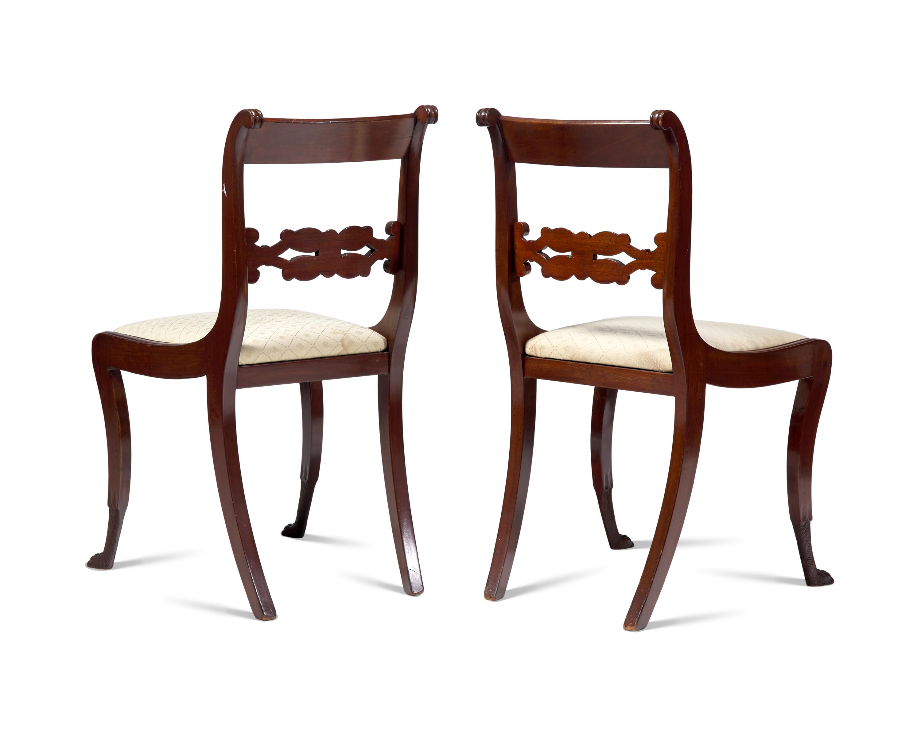 A Pair Of Classical Carved Mahogany Side Chairs
