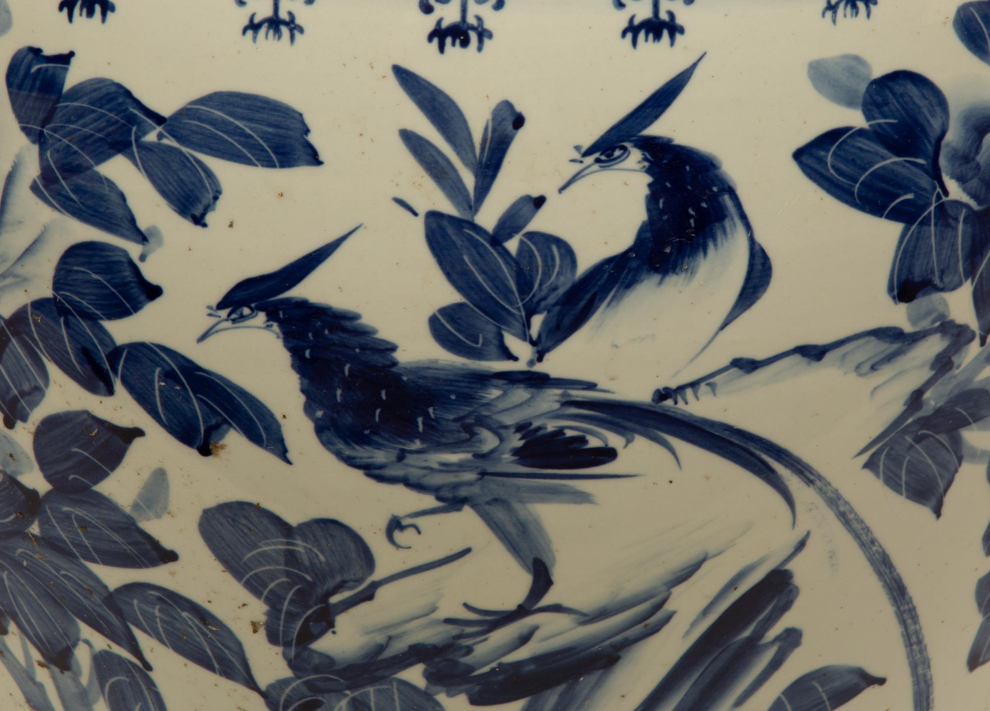 Three Chinese Blue and White Porcelain Fishbowl Jardinieres