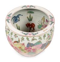 A Chinese Export Porcelain "Tobacco Leaf" Jardinière