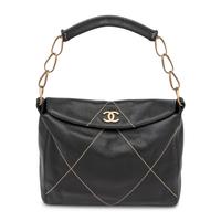 Chanel, Wild Stitch Black Leather Tote Bag