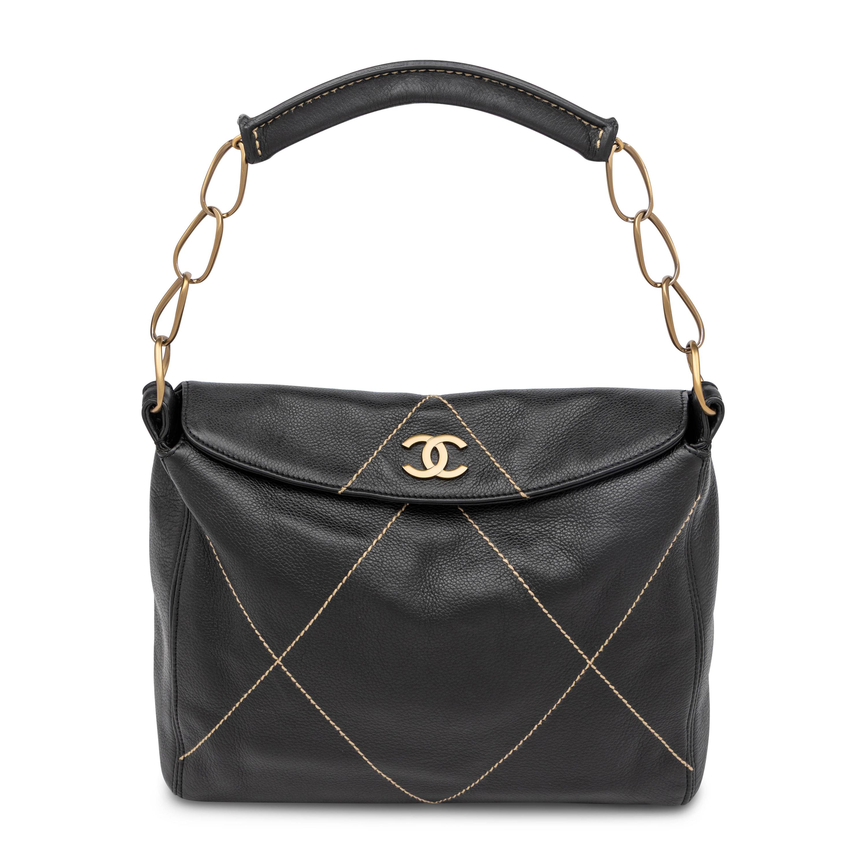 Chanel, Wild Stitch Black Leather Tote Bag
